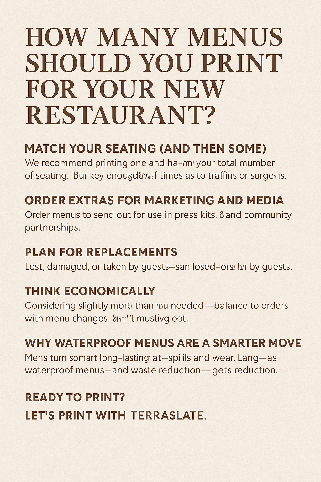 How Many Menus Do I Need?