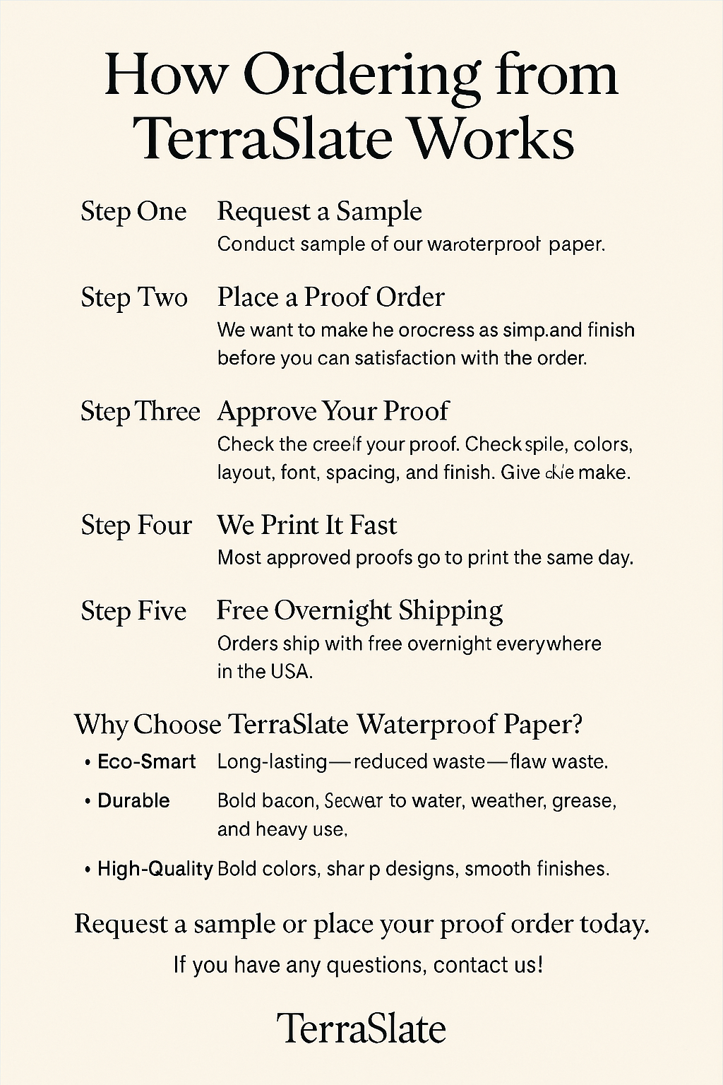 Want to Order Waterproof Paper?