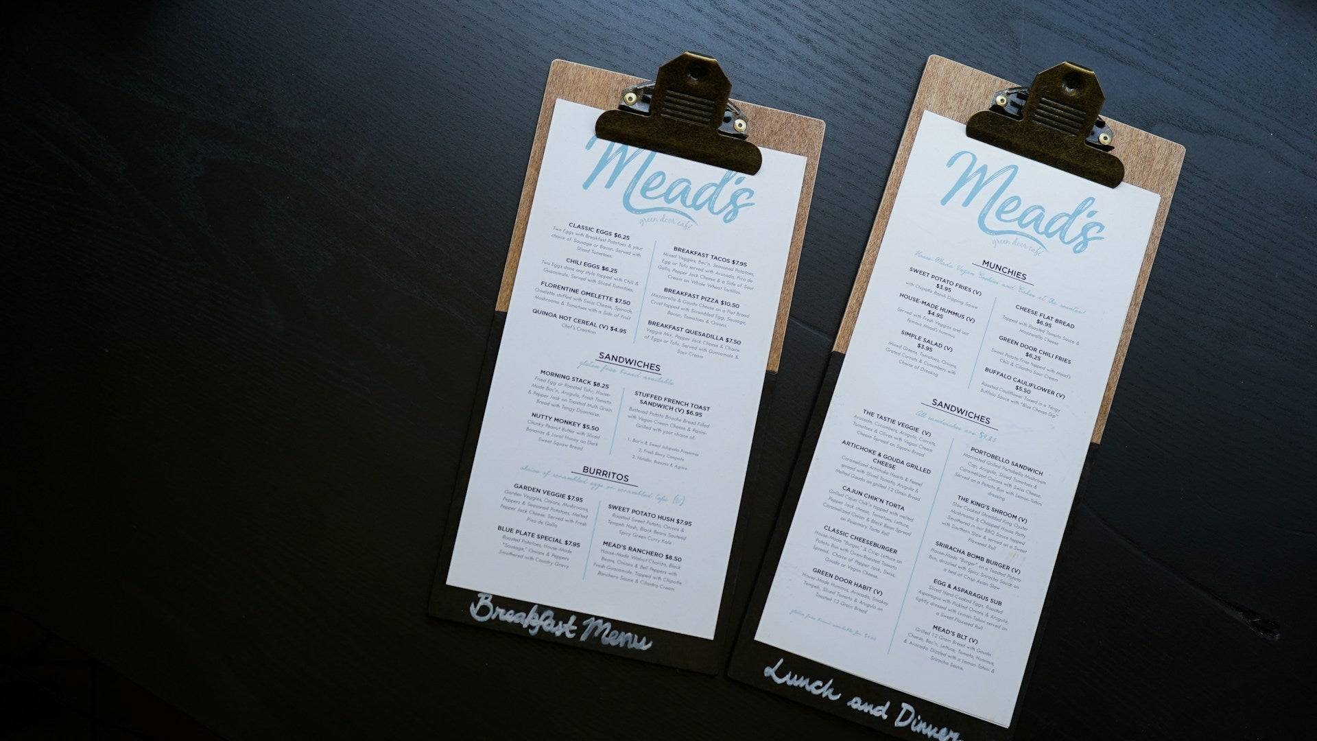 restaurant menu
