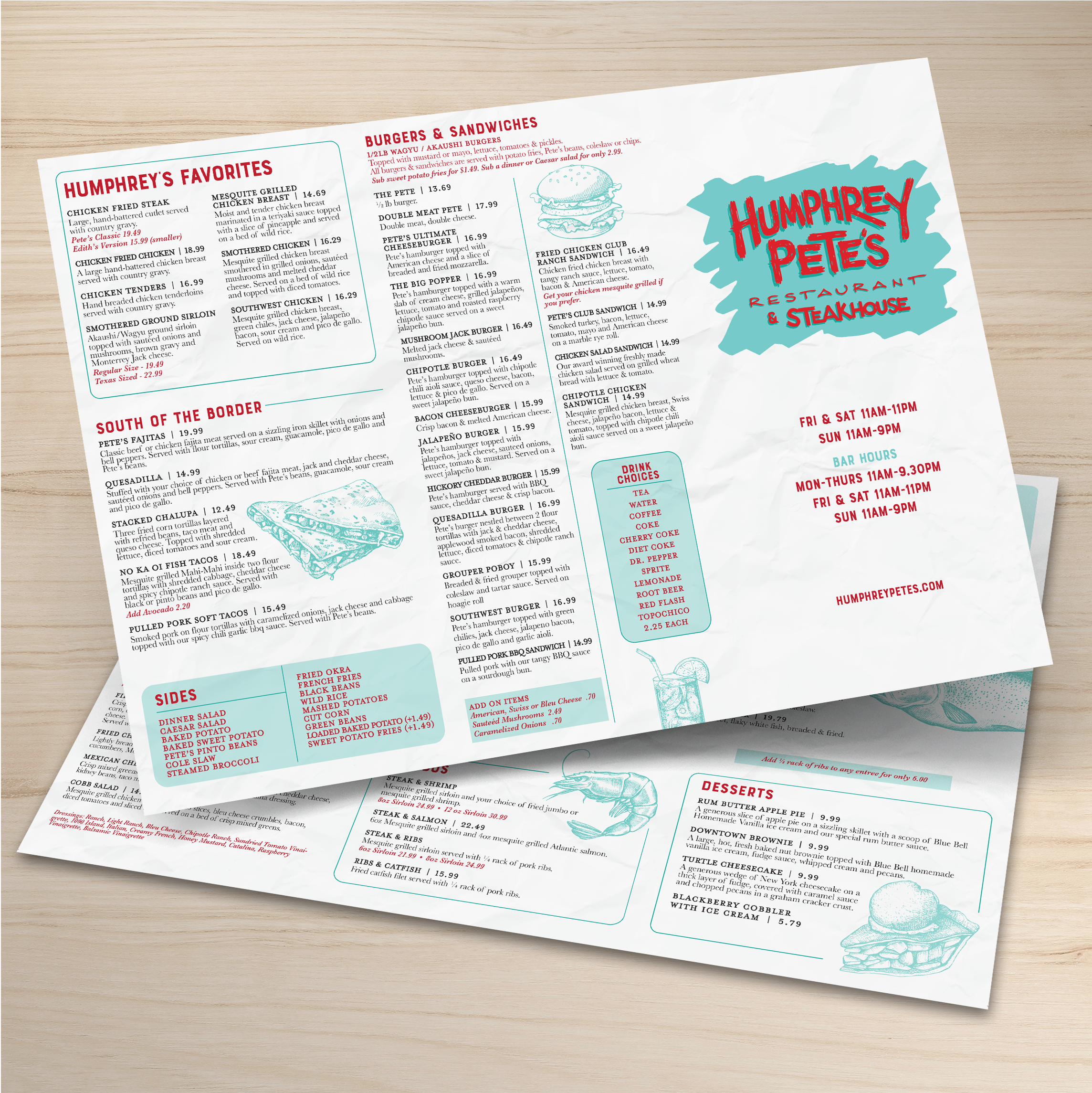 Waterproof Flat Table Menus 13" x 19" - TerraSlate Inc.