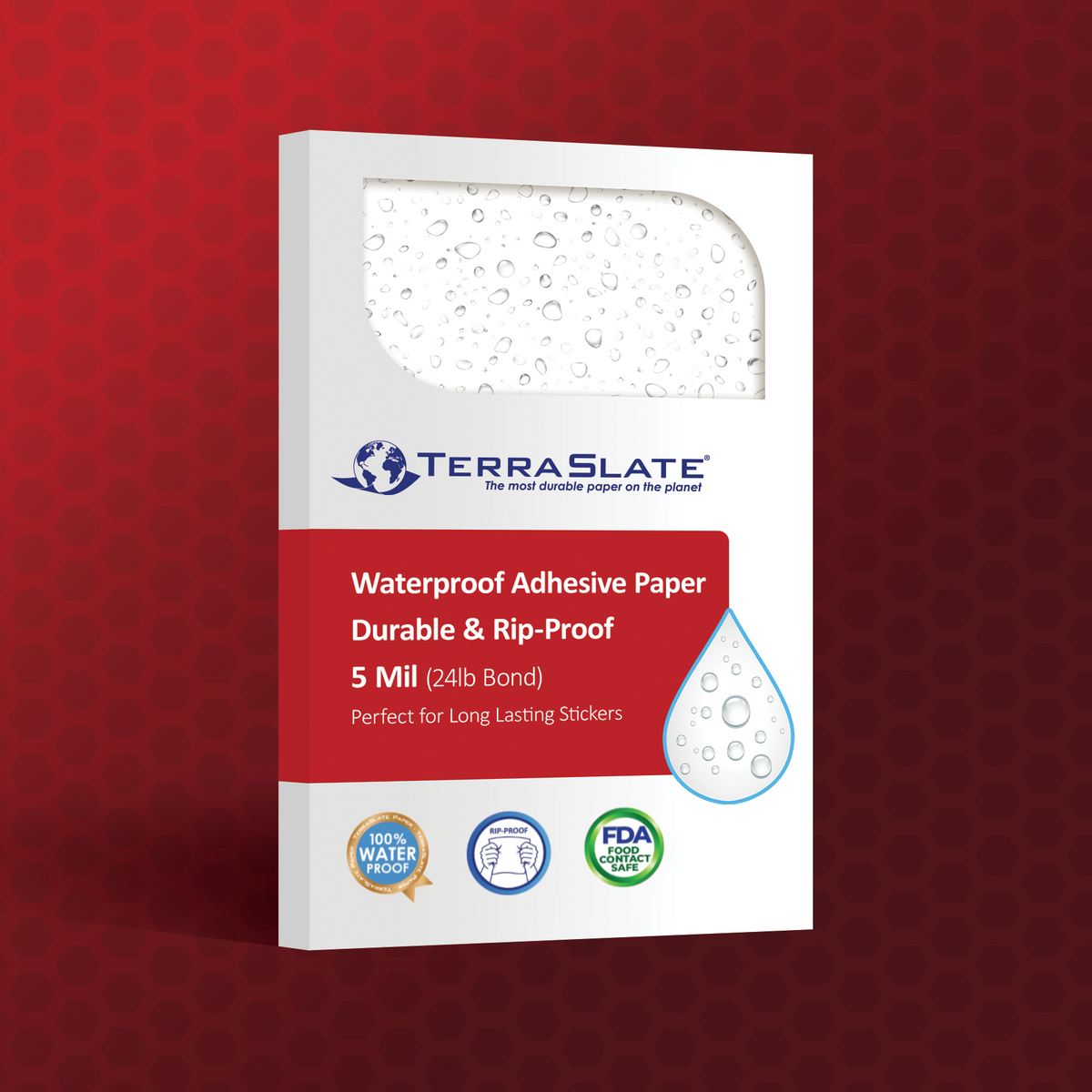 Etiquetas adhesivas impermeables en blanco