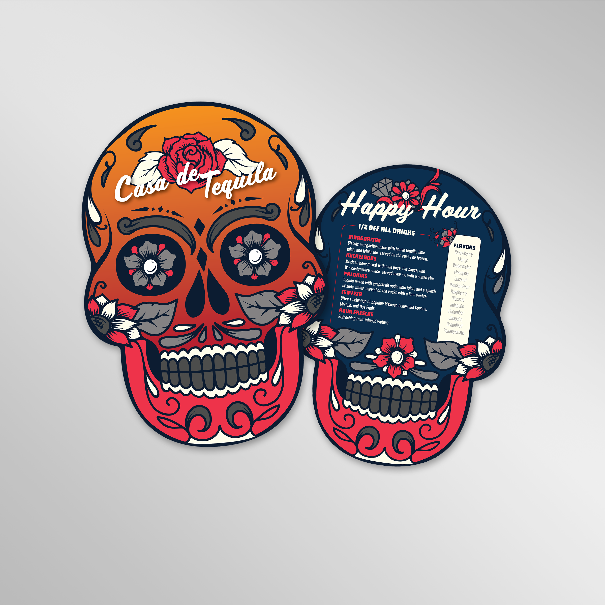 Casa de Tequila Die-Cut Menu Template - TerraSlate Inc.