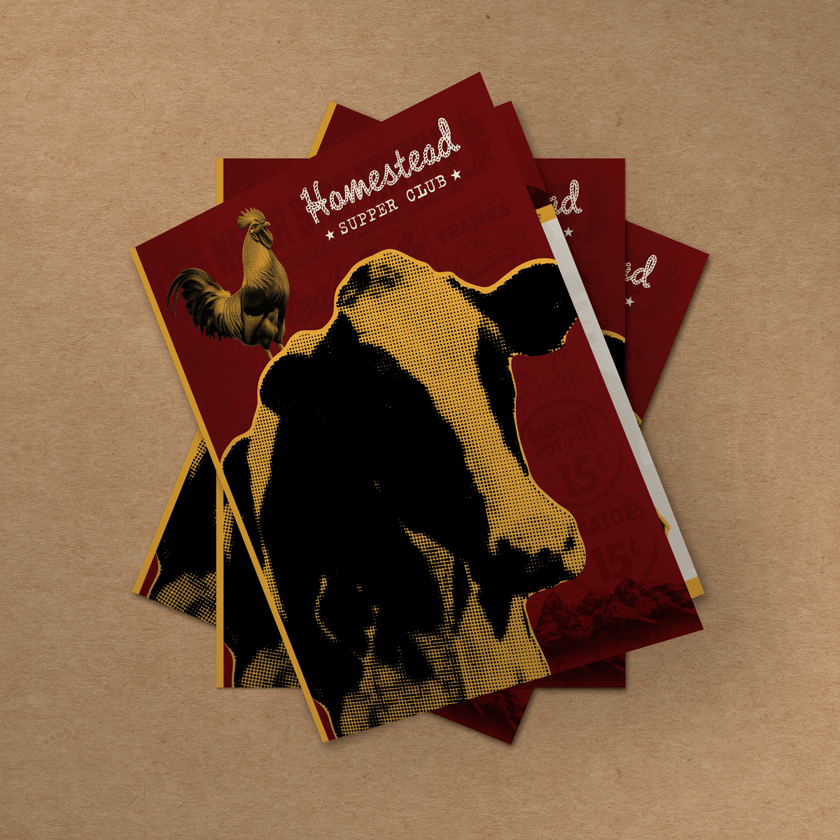 Upscale Western Steakhouse Menu Template - 11" x 17" Bi-Fold