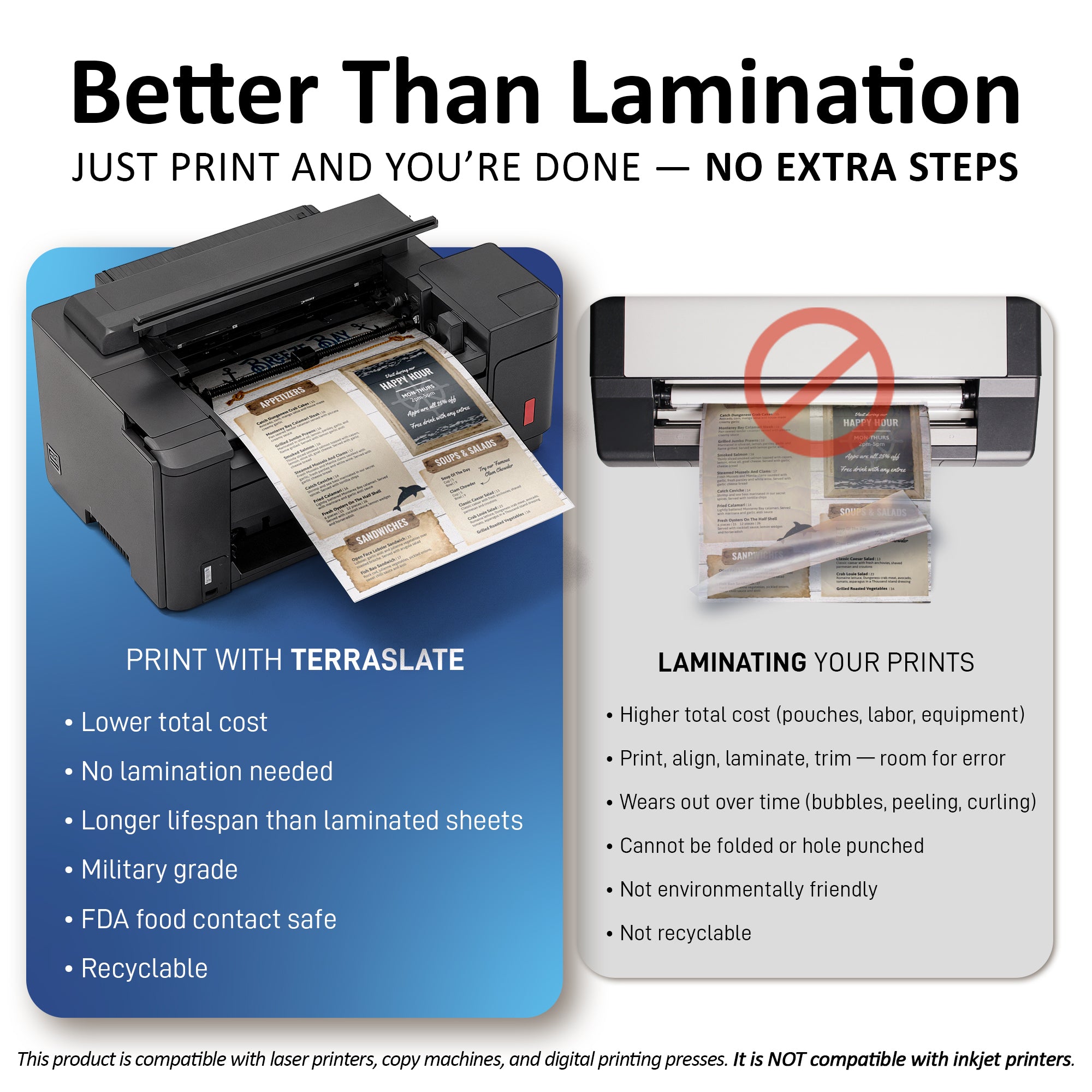 5 Mil Waterproof Copy Paper 8.5" x 14" Legal Size