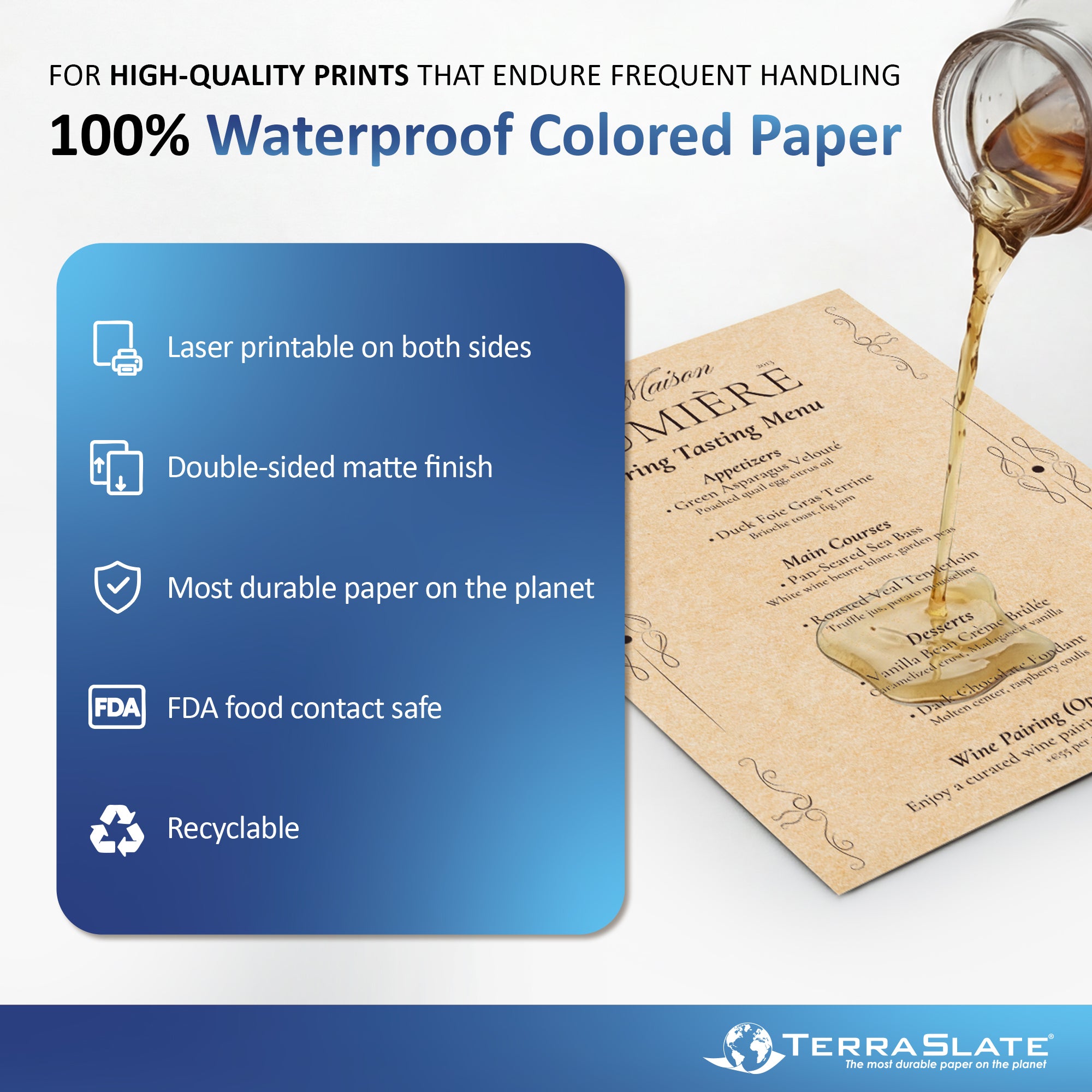 ¡El papel impermeable TerraSlate ahora viene en colores!