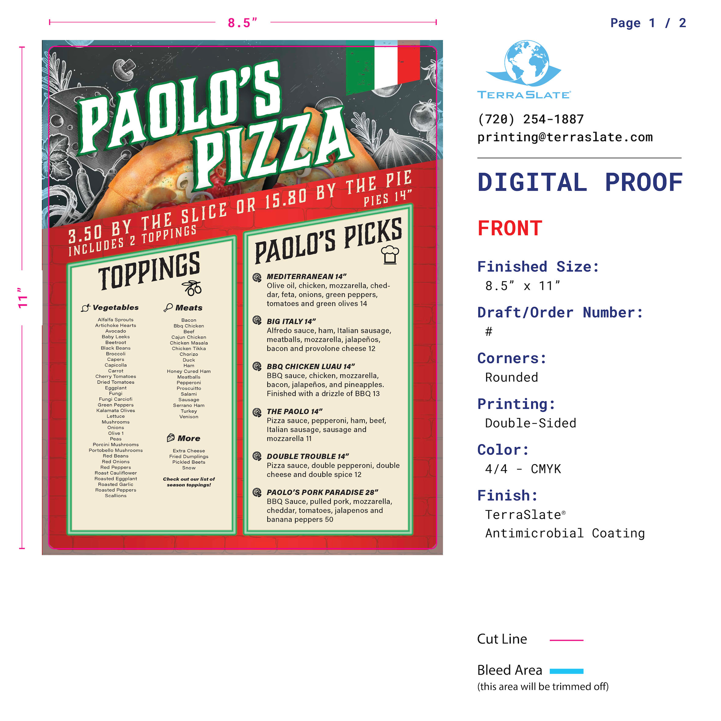 Digital Proof, Photo Proof, and Physical Proof by Mail - Free Overnight Shipping Included