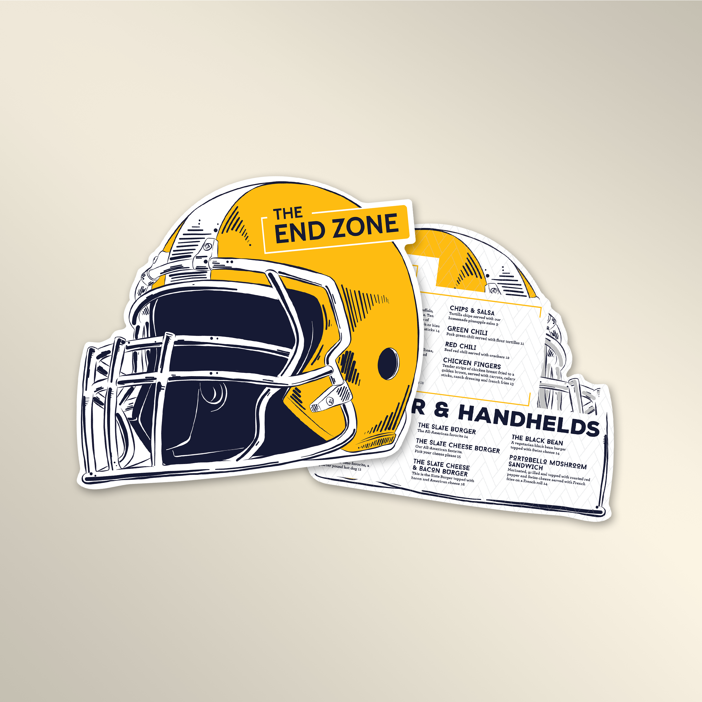 The End Zone Die-Cut Menu Template - TerraSlate Inc.