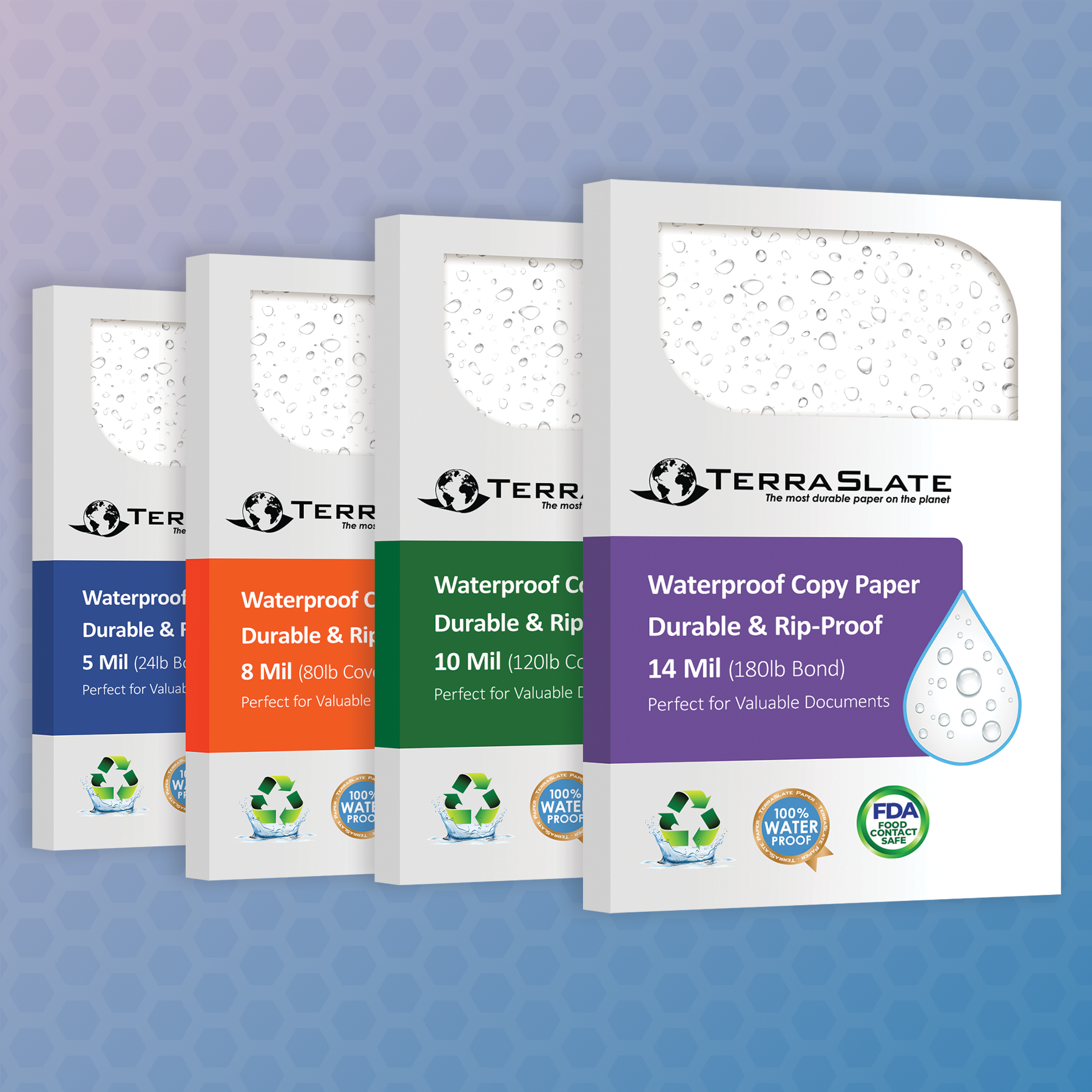 Pack d'échantillons de papier imperméable TerraSlate