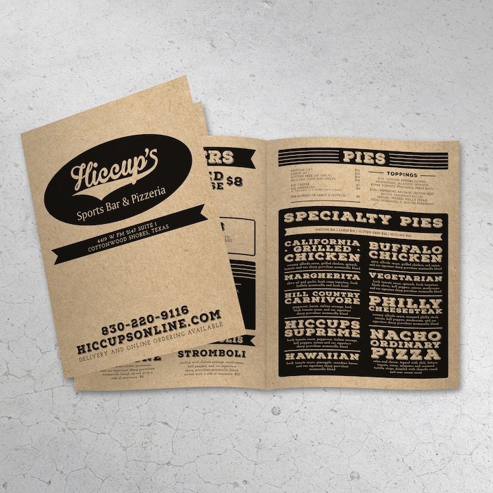 11" x 17" Bi-Fold Waterproof Menus - TerraSlate Inc.