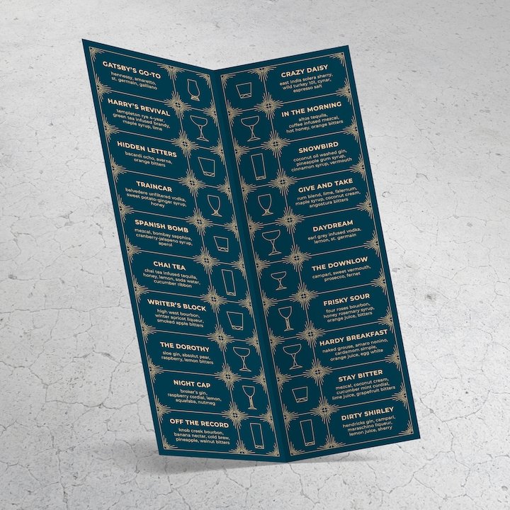 11" x 17" Bi-Fold Waterproof Menus - TerraSlate Inc.