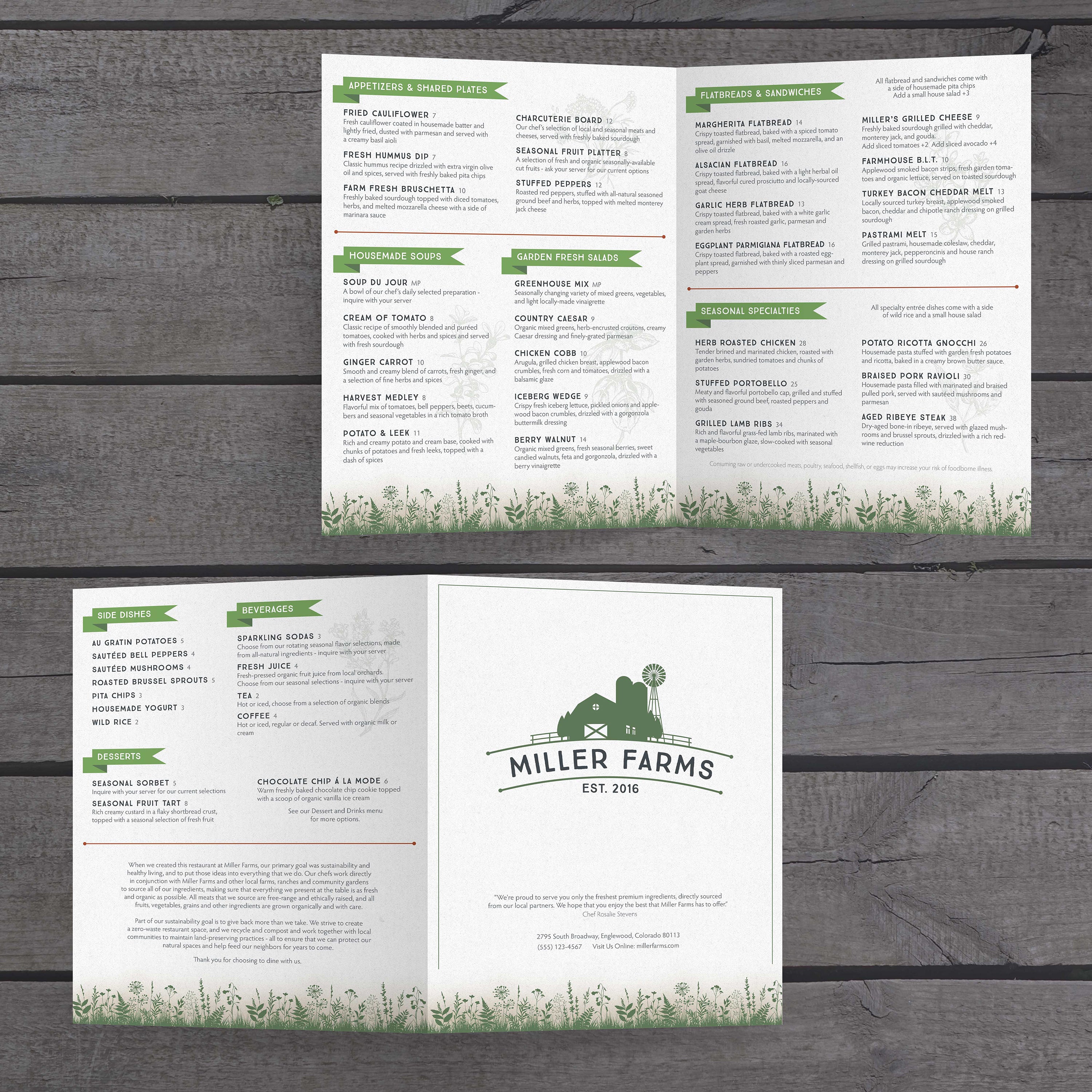 Farm to Table Template 11" x 17" Bifold - TerraSlate Inc.