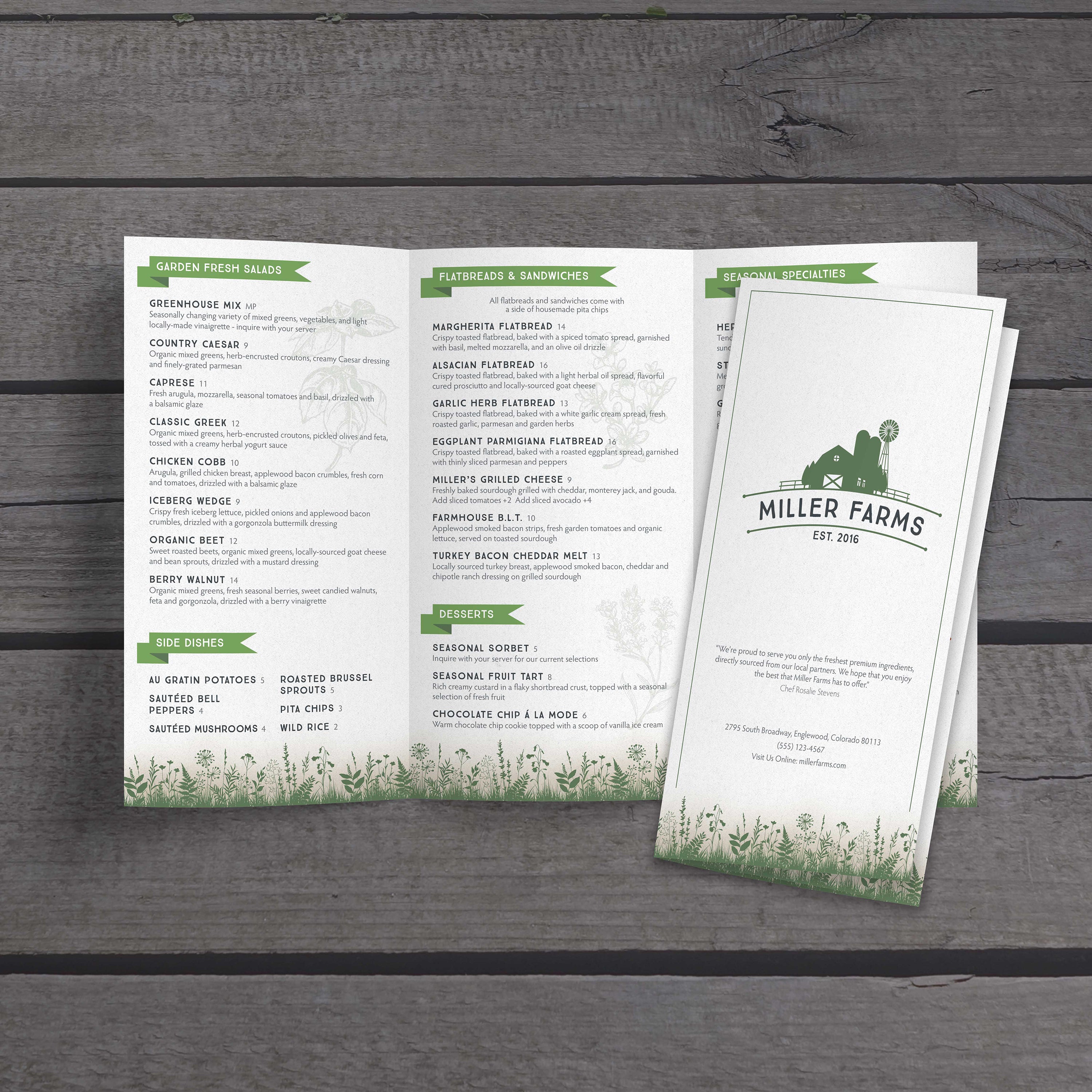 Farm to Table Template 11" x 17" Trifold - TerraSlate Inc.