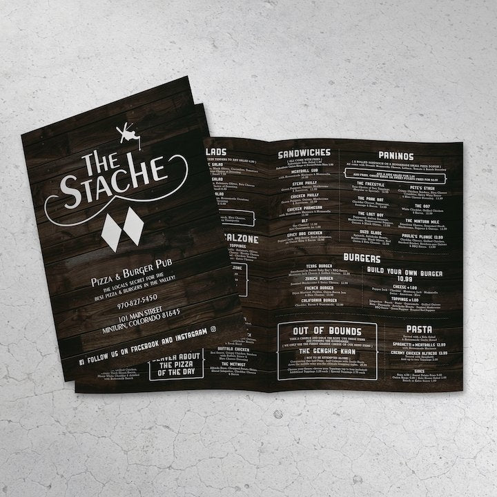 12" x 18" Bi-Fold Waterproof Menus - TerraSlate Inc.