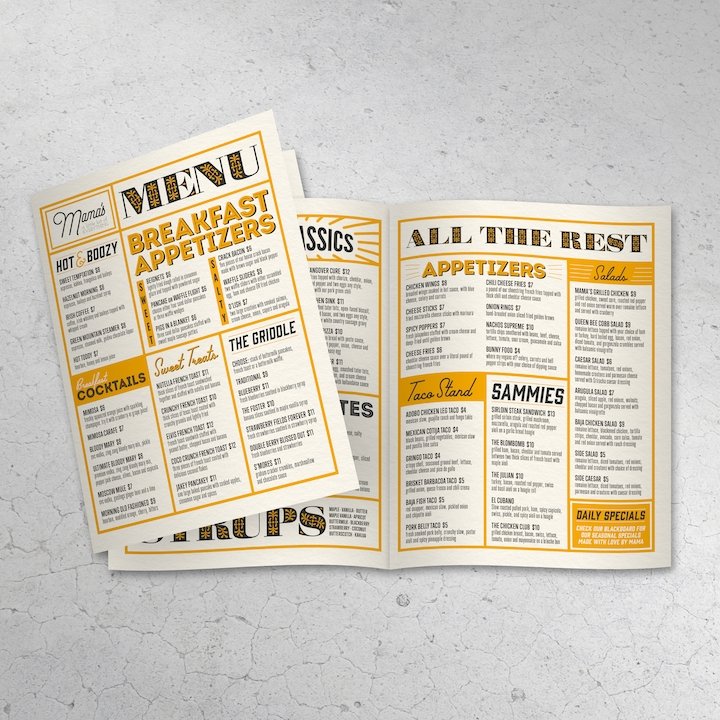 12" x 18" Bi-Fold Waterproof Menus - TerraSlate Inc.