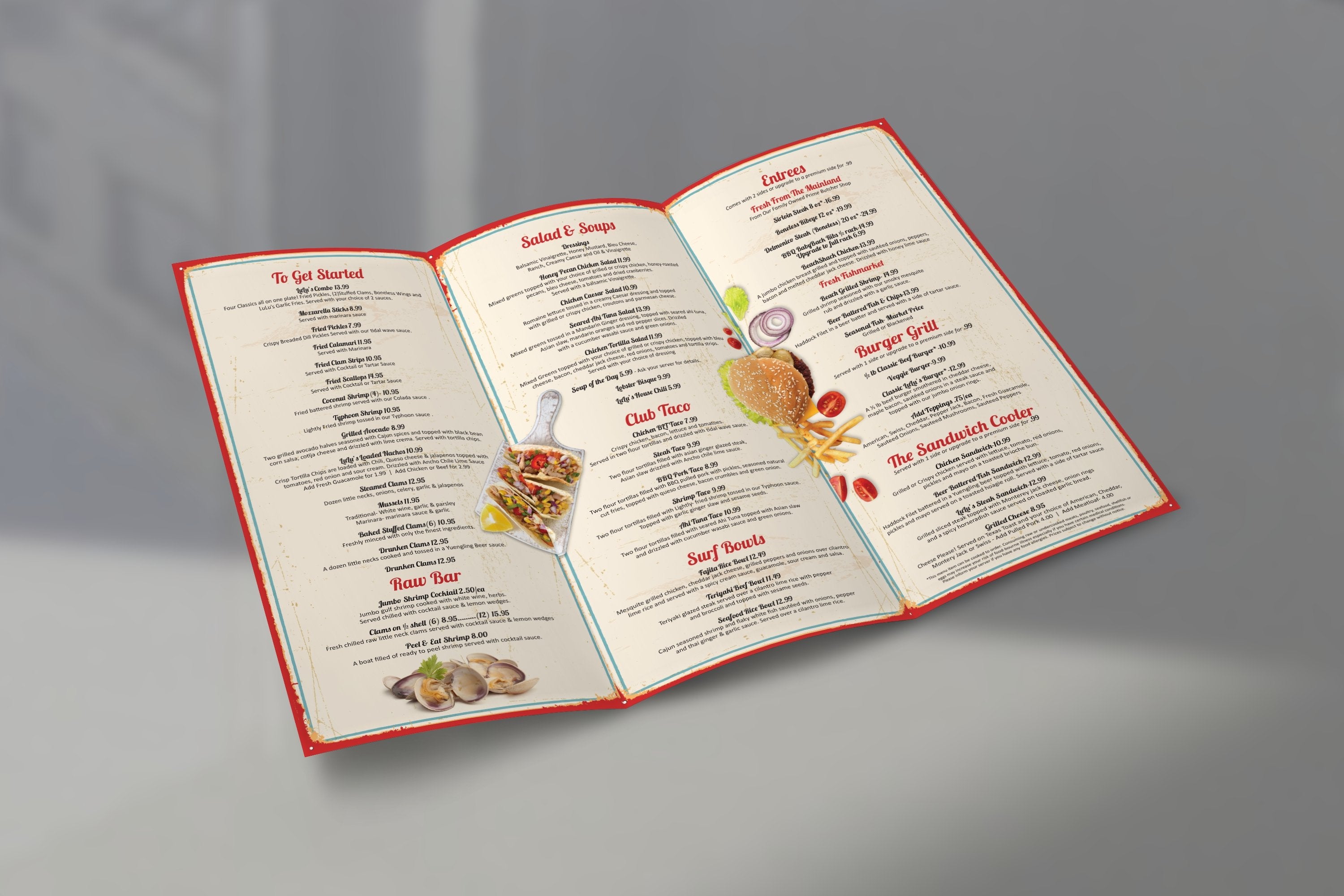12" x 18" Tri-Fold Waterproof Menus - TerraSlate Inc.