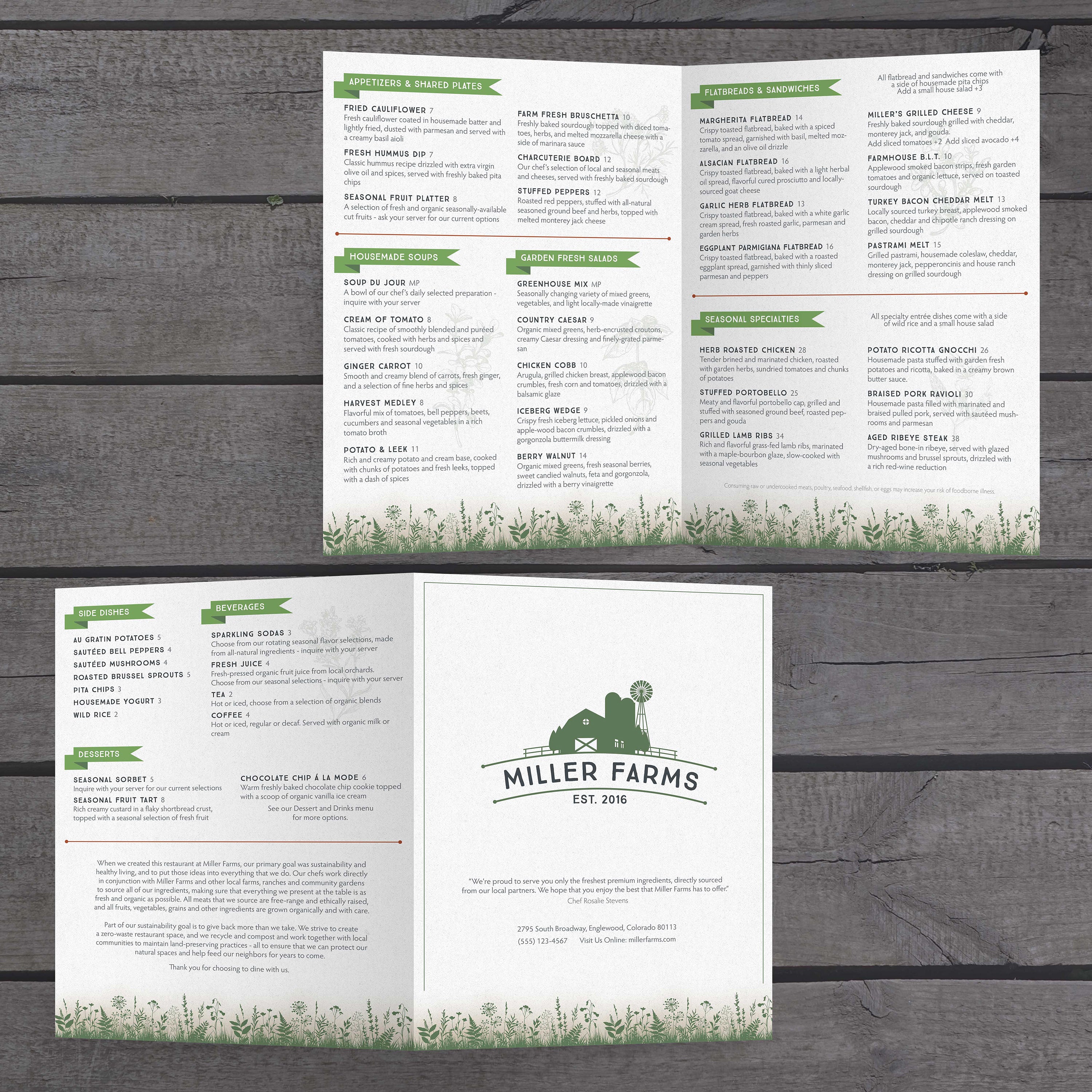 Farm to Table Template 12" x 18" Bifold - TerraSlate Inc.