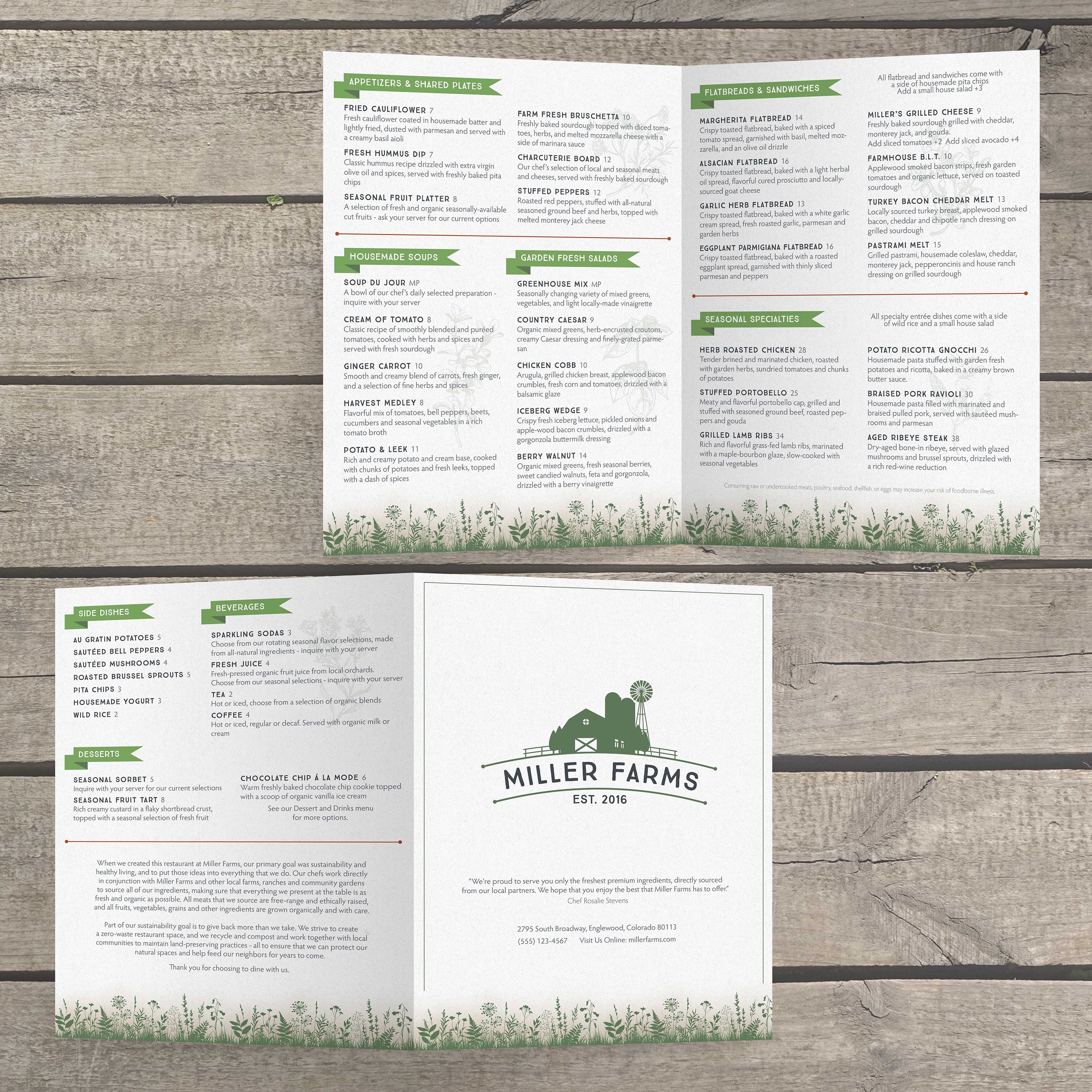 Farm to Table Template 12" x 18" Bifold - TerraSlate Inc.