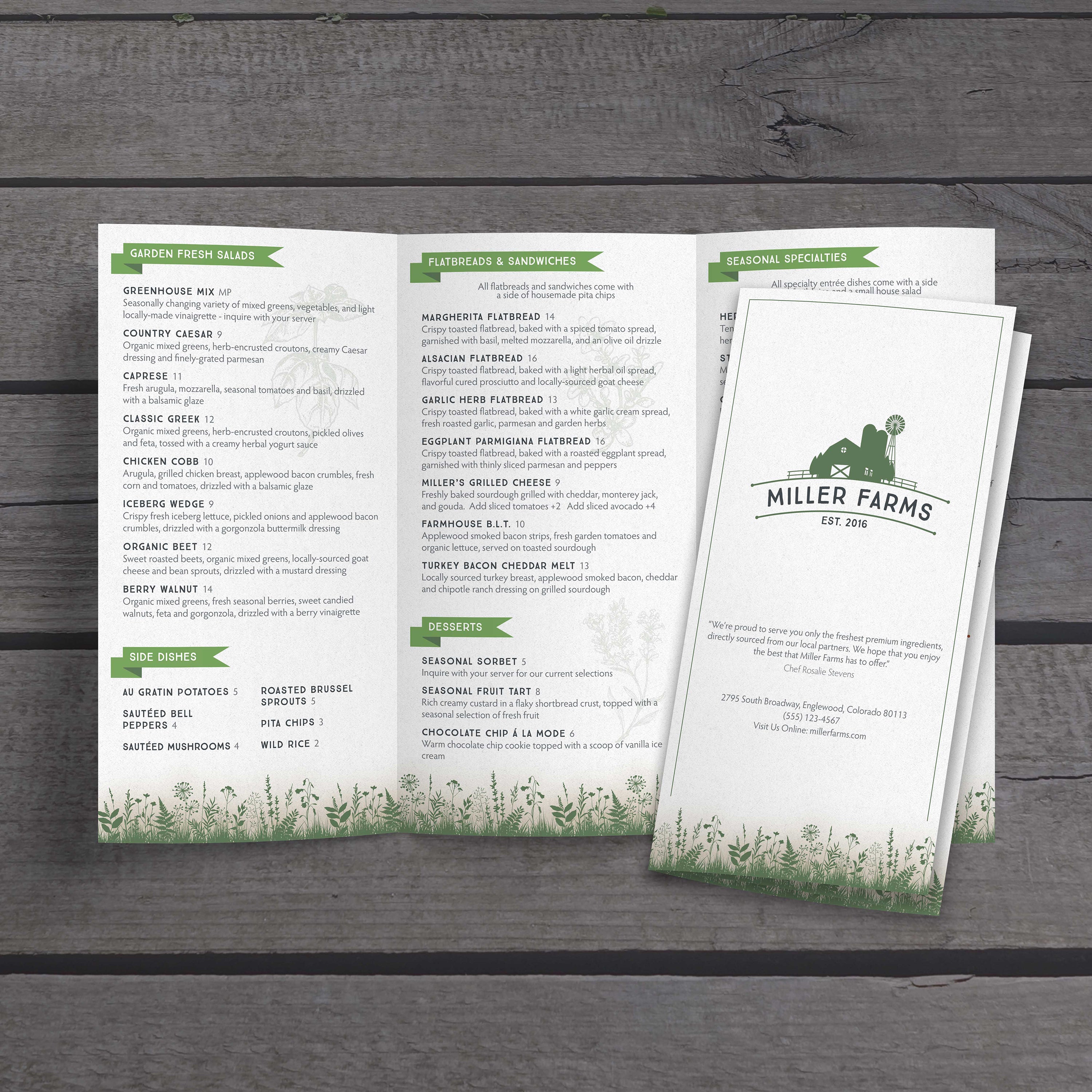 Farm to Table Template 12" x 18" Trifold - TerraSlate Inc.