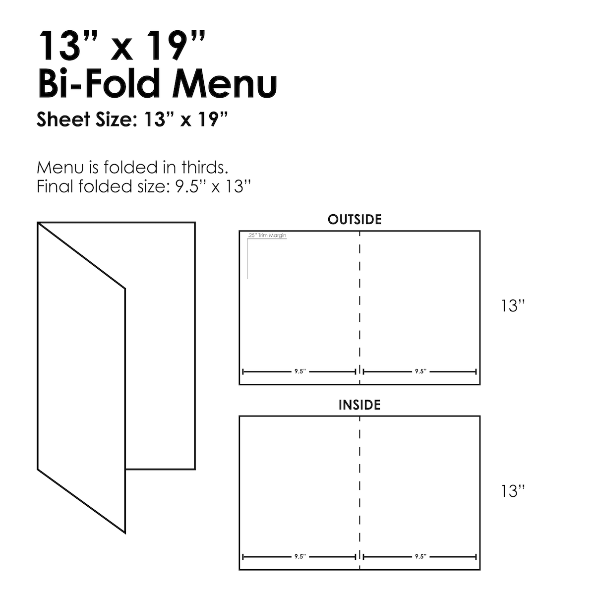 13" x 19" Bi-Fold Waterproof Menus - TerraSlate Inc.