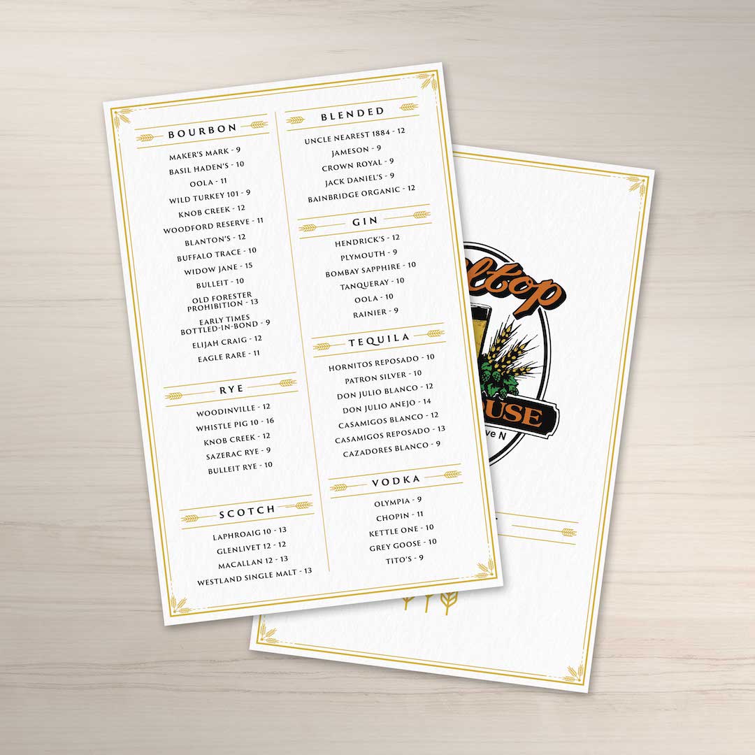 Waterproof Flat Table Menus 5.5" x 8.5" - TerraSlate Inc.