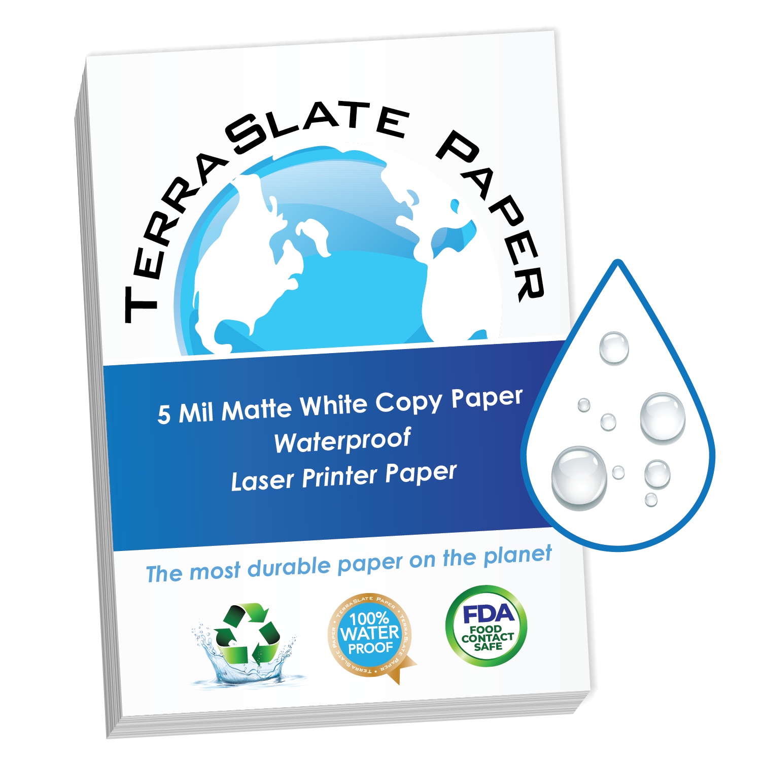 Waterproof Presentation Paper 8.5" x 11" - 5 Mil - TerraSlate Inc.