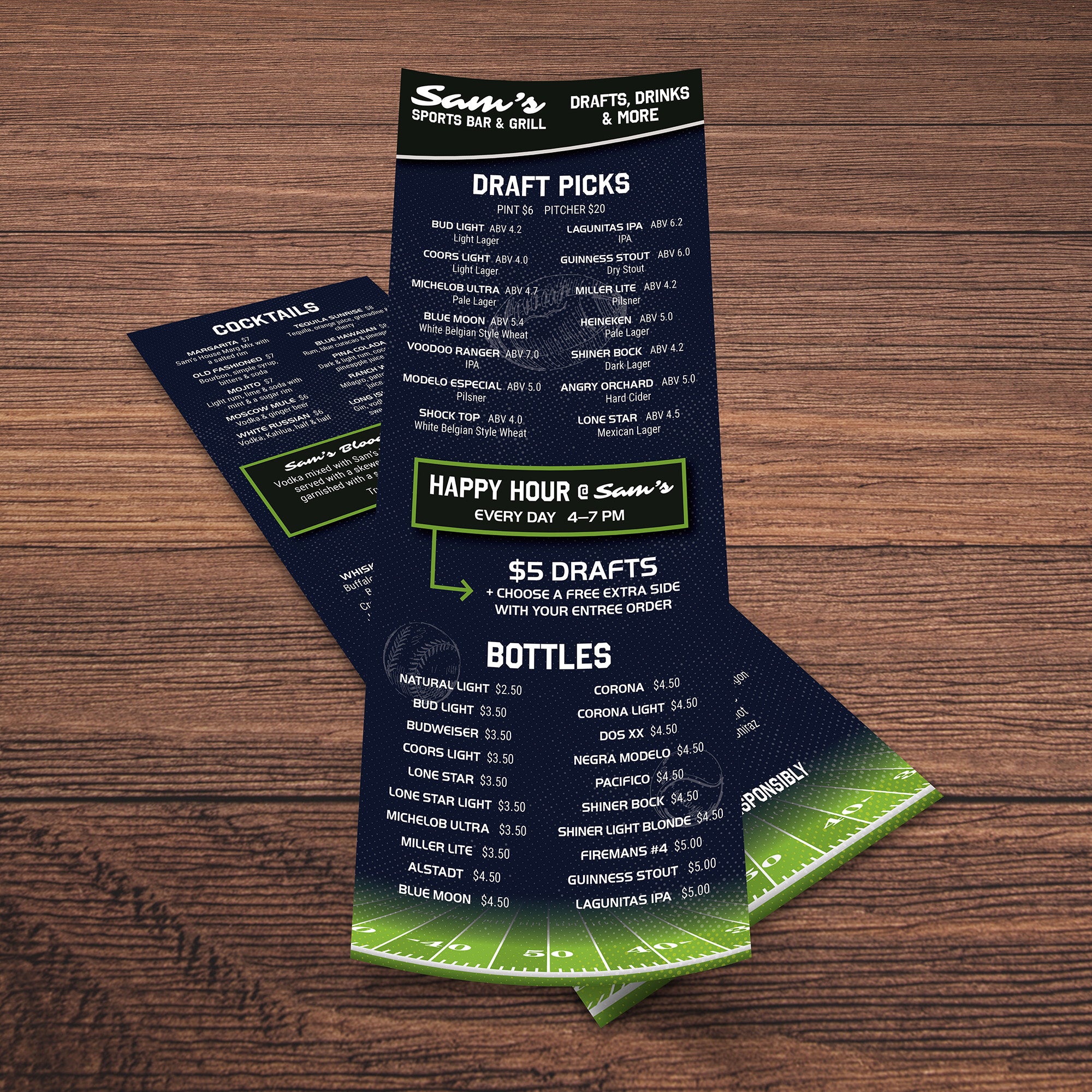 Sports Bar Template 6" x 15" - TerraSlate Inc.