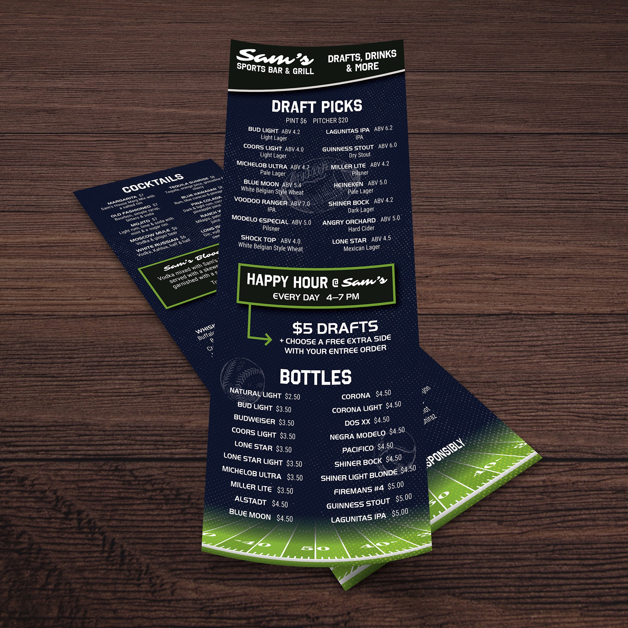 Sports Bar Template 6" x 15" - TerraSlate Inc.