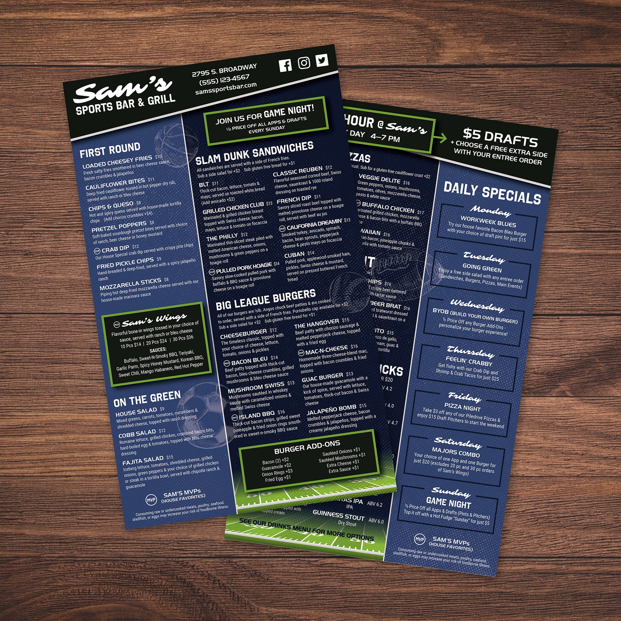 Sports Bar Template 8.5" x 14" - TerraSlate Inc.