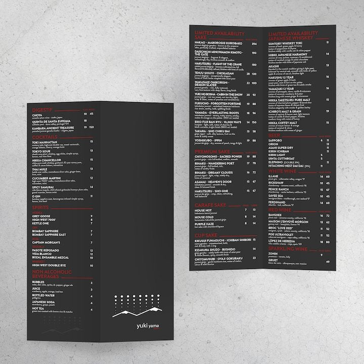 8.5" x 14" Bi-Fold Waterproof Menus - TerraSlate Inc.