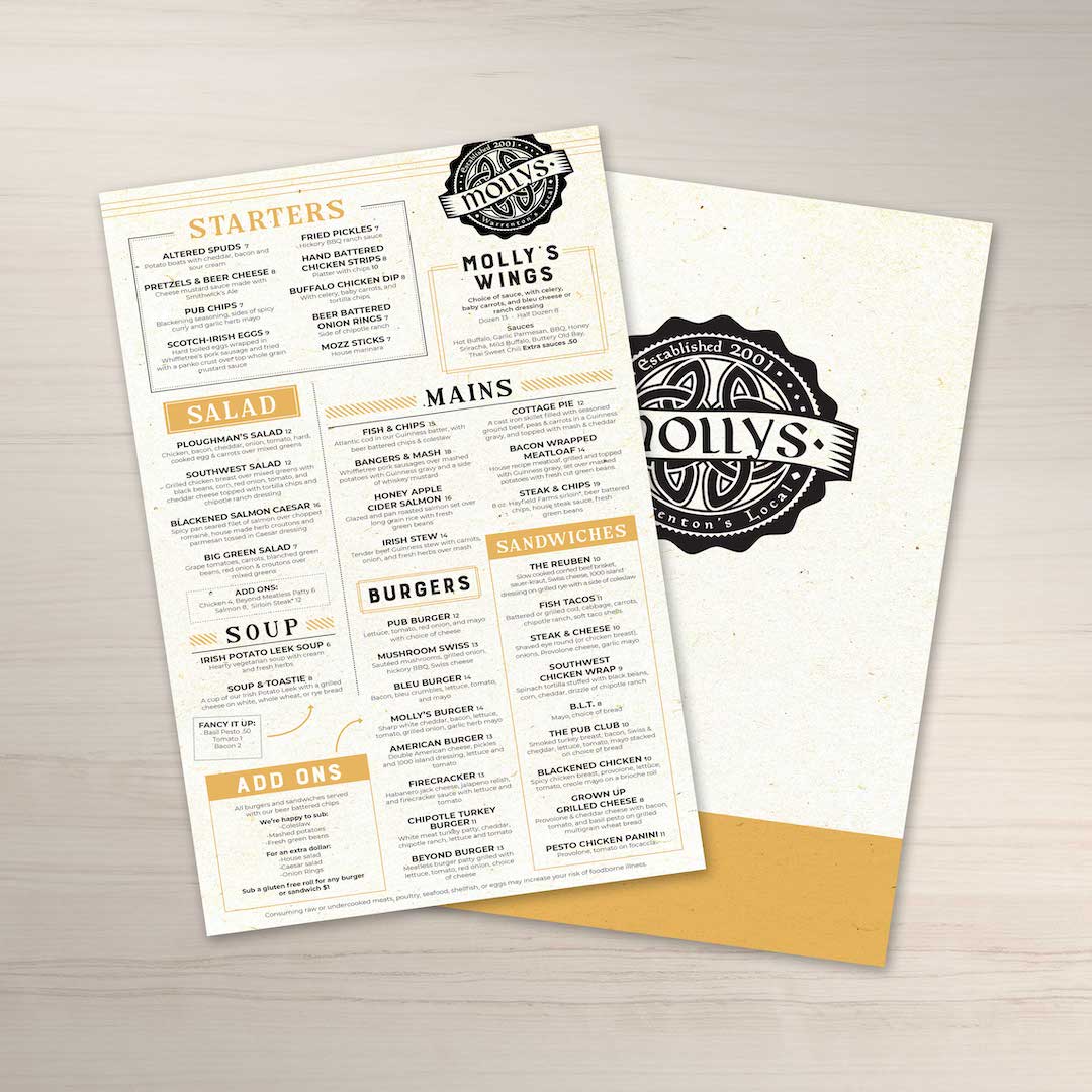 Waterproof Flat Table Menus Size A3 - TerraSlate Inc.