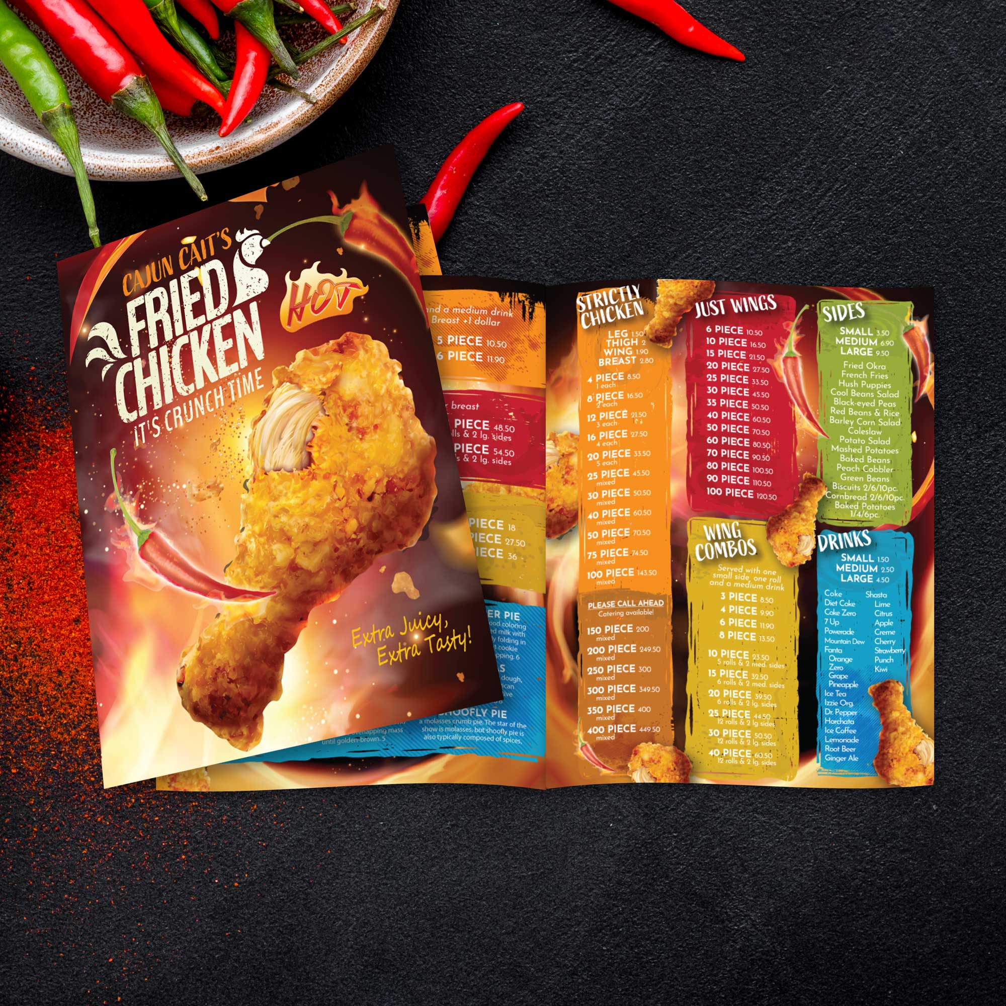 Fried Chicken Template 11" x 17" Bifold - TerraSlate Inc.