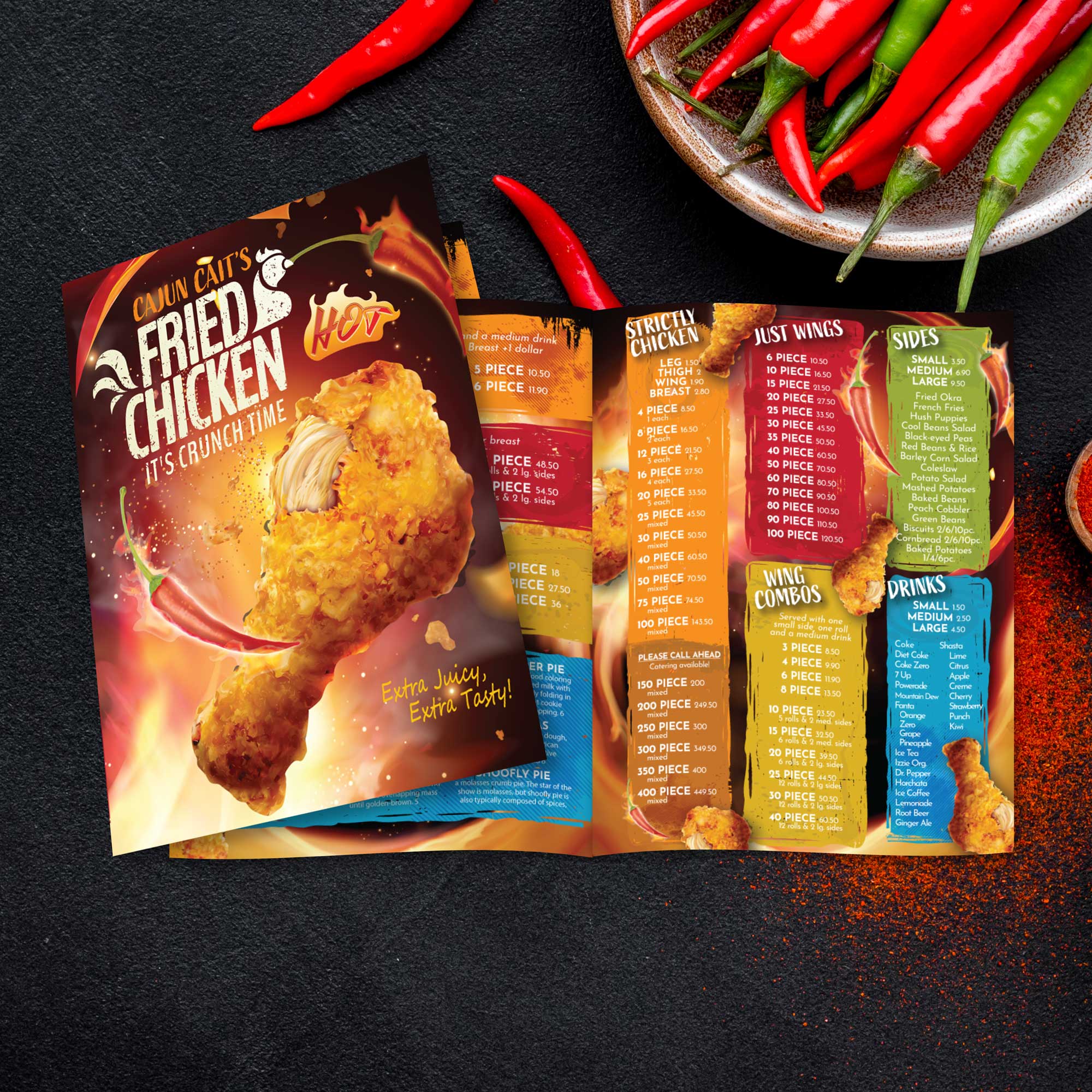 Fried Chicken Template 11" x 17" Bifold - TerraSlate Inc.