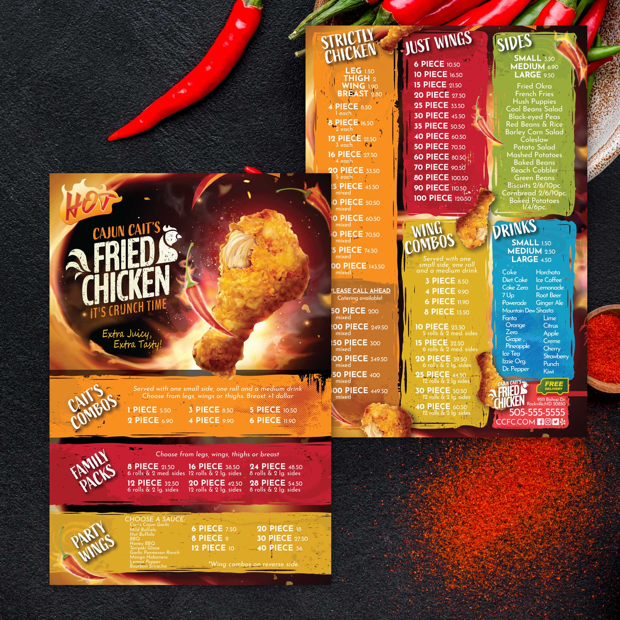 Fried Chicken Template 13" x 19" - TerraSlate Inc.