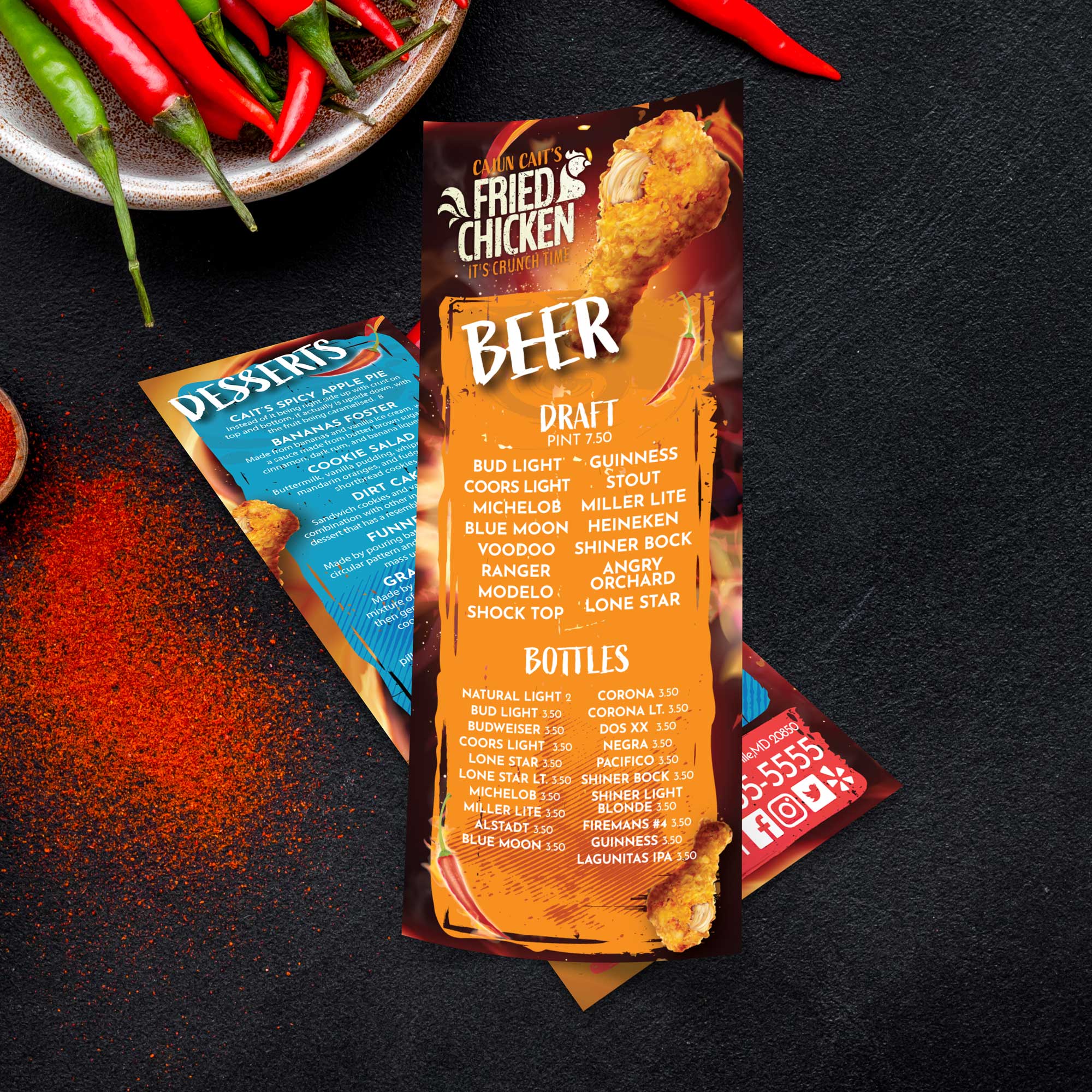 Fried Chicken Template 4.25" x 11" - TerraSlate Inc.