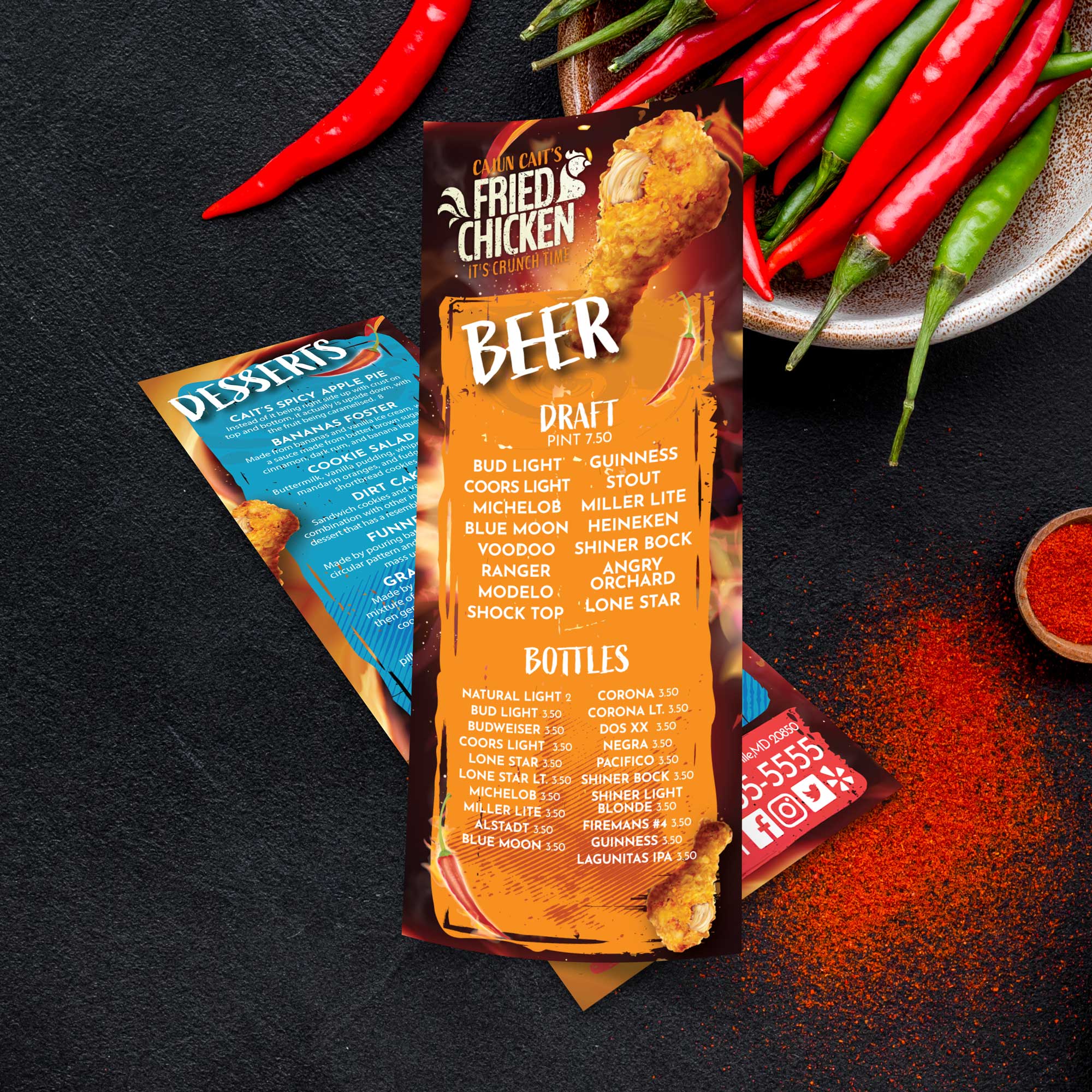 Fried Chicken Template 4.25" x 11" - TerraSlate Inc.