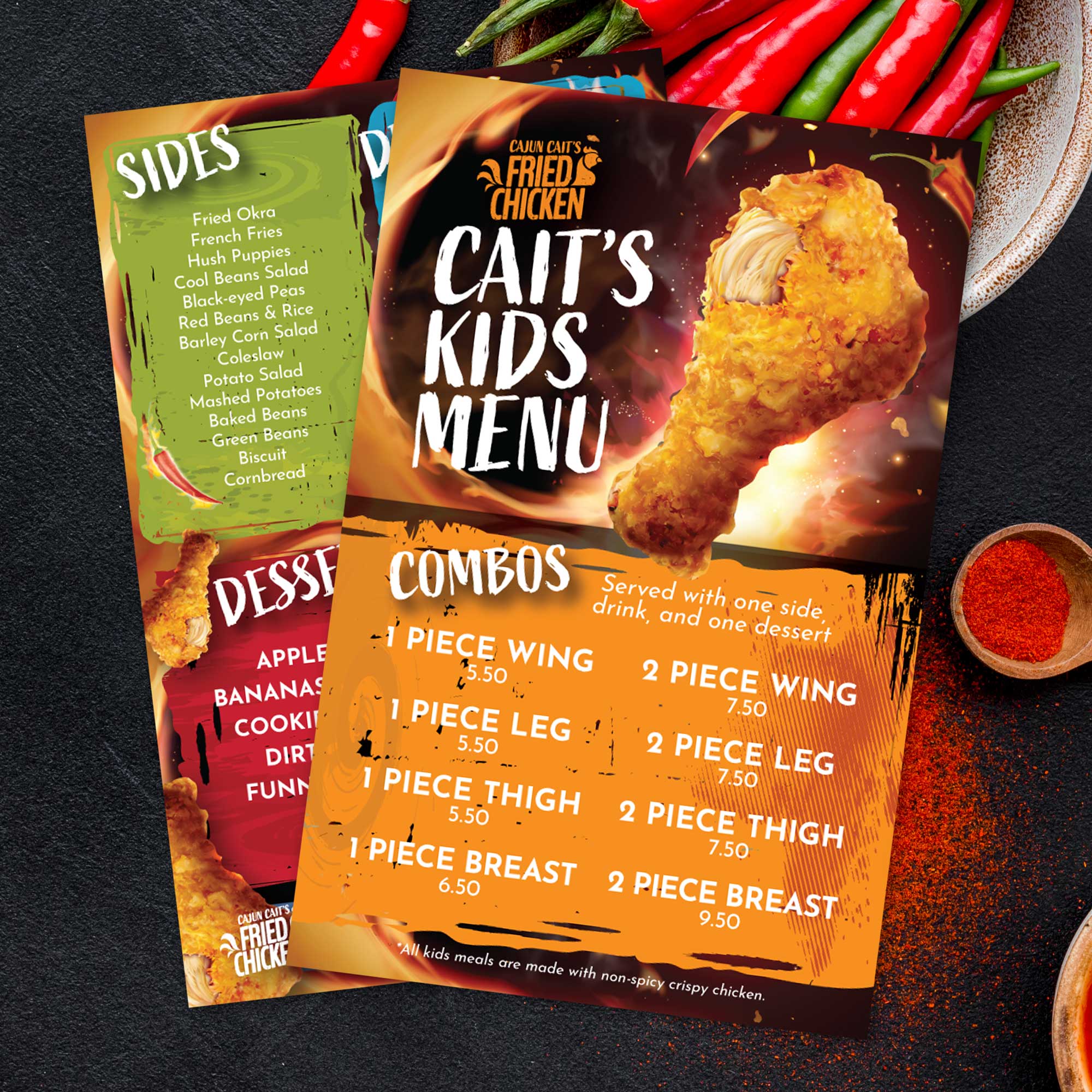 Fried Chicken Template 5.5" x 8.5" - TerraSlate Inc.