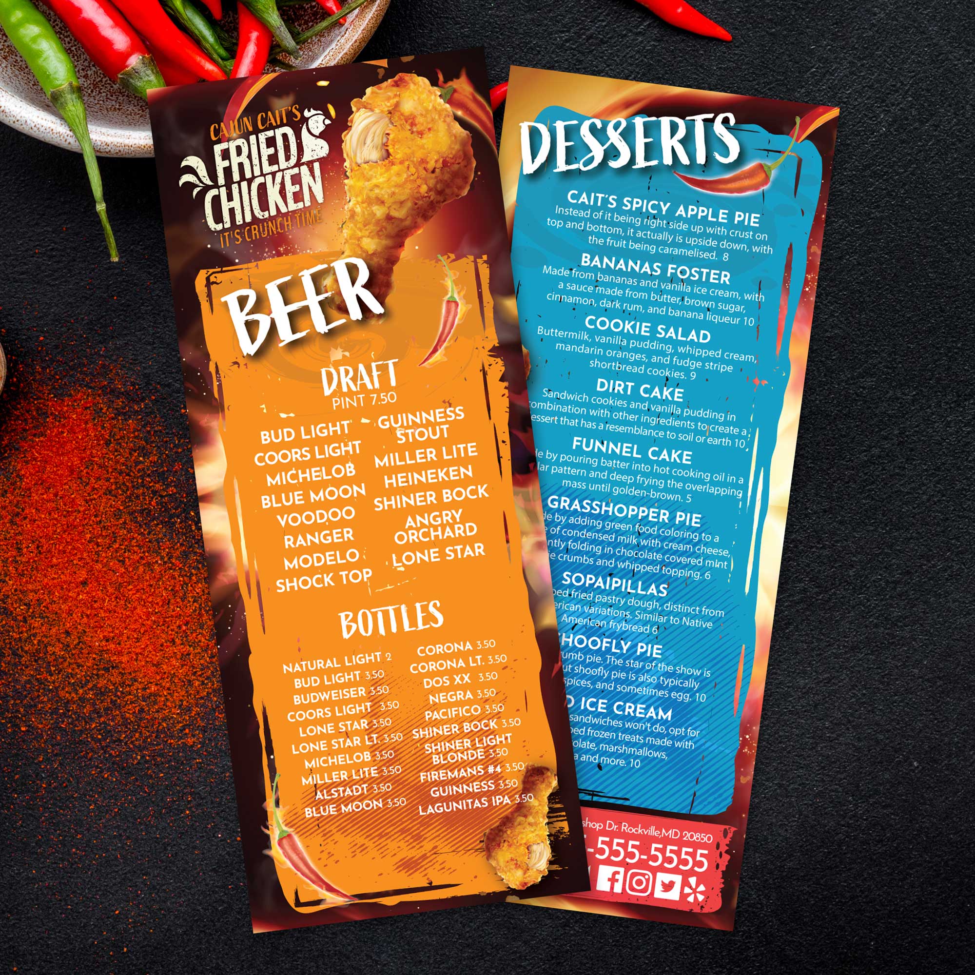 Fried Chicken Template 6" x 15" - TerraSlate Inc.