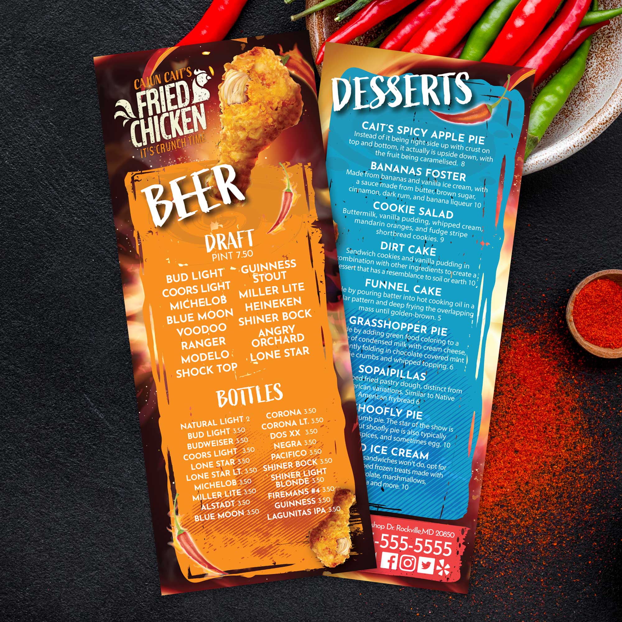 Fried Chicken Template 6" x 15" - TerraSlate Inc.