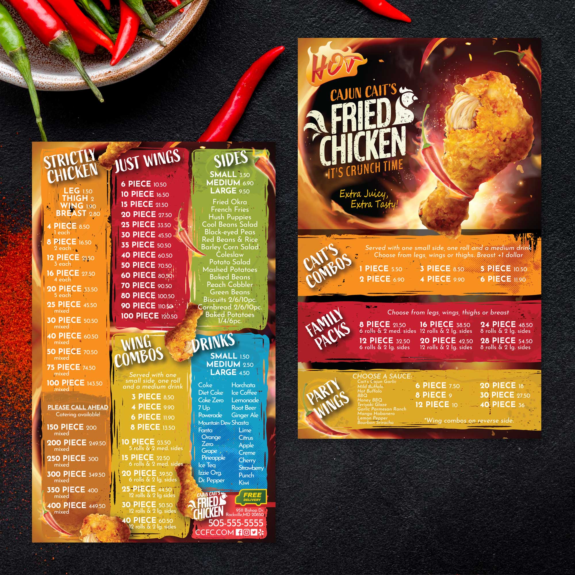 Fried Chicken Template 11" x 17" - TerraSlate Inc.