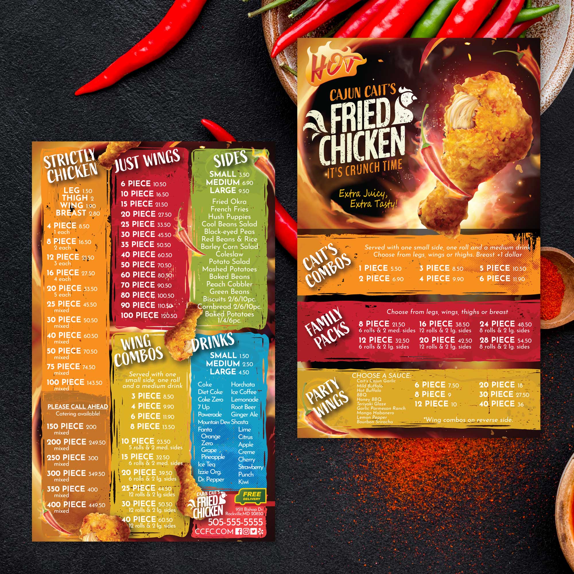 Fried Chicken Template 8.5" x 14" - TerraSlate Inc.