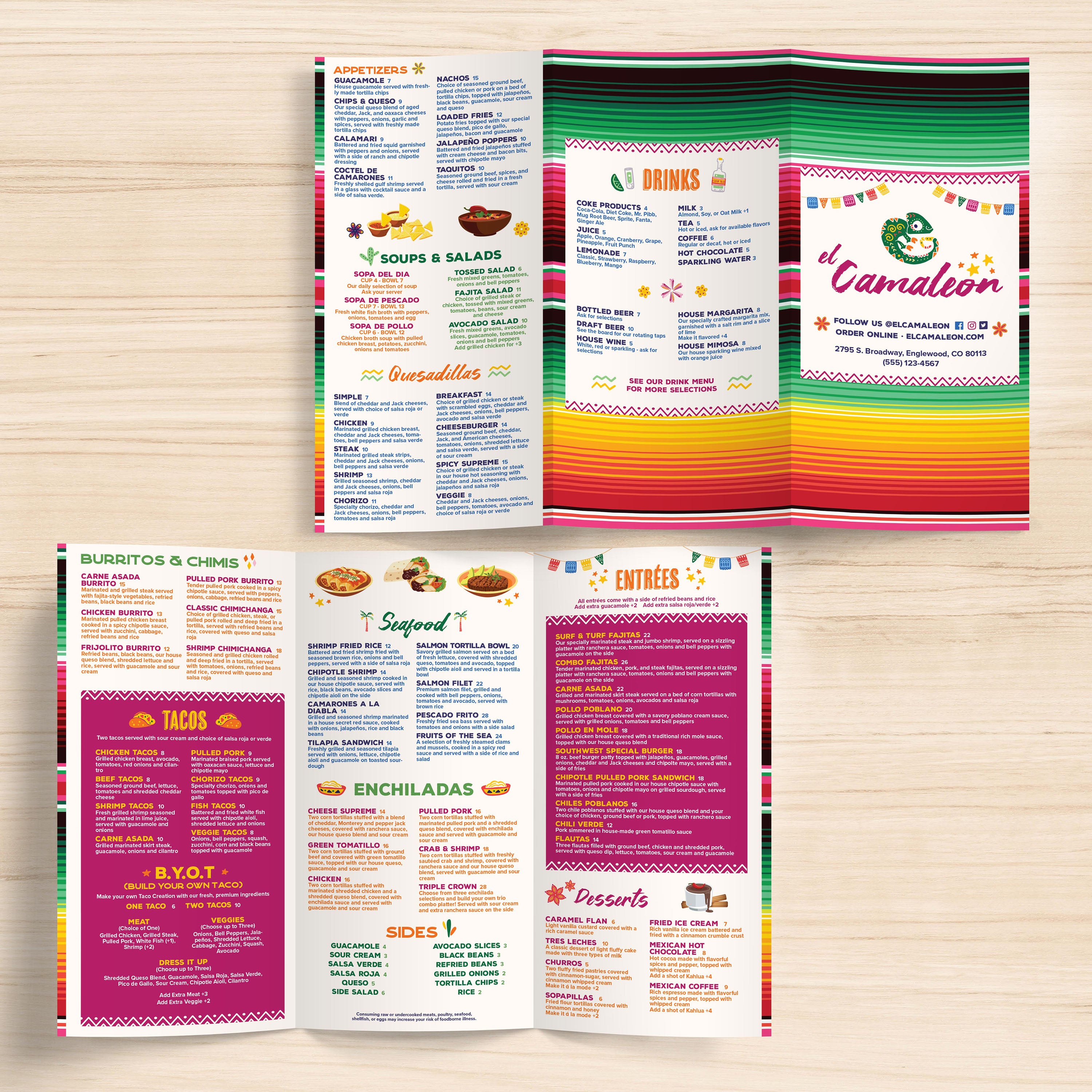 El Camaleon Template 13" x 19" Trifold - TerraSlate Inc.