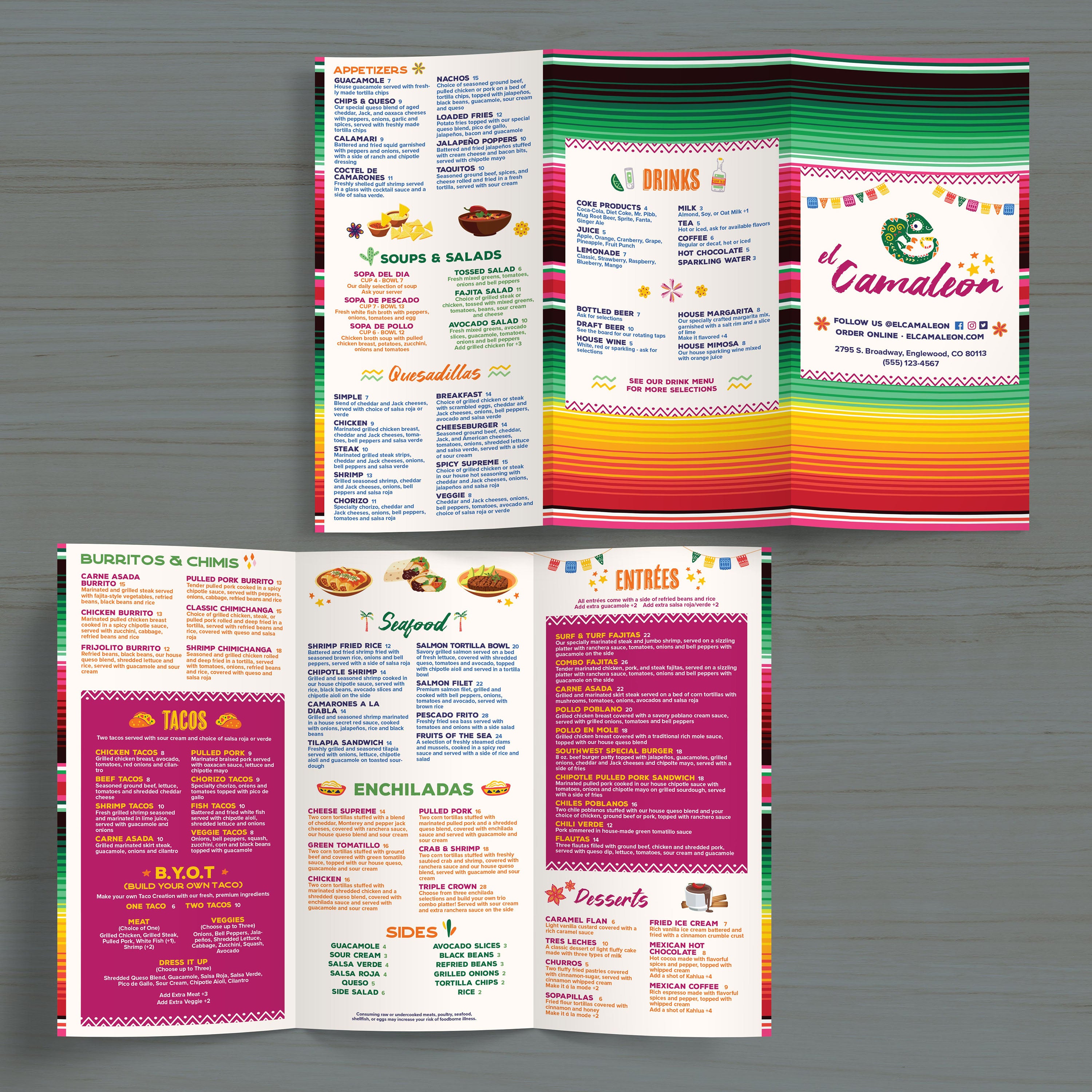 El Camaleon Template 13" x 19" Trifold - TerraSlate Inc.