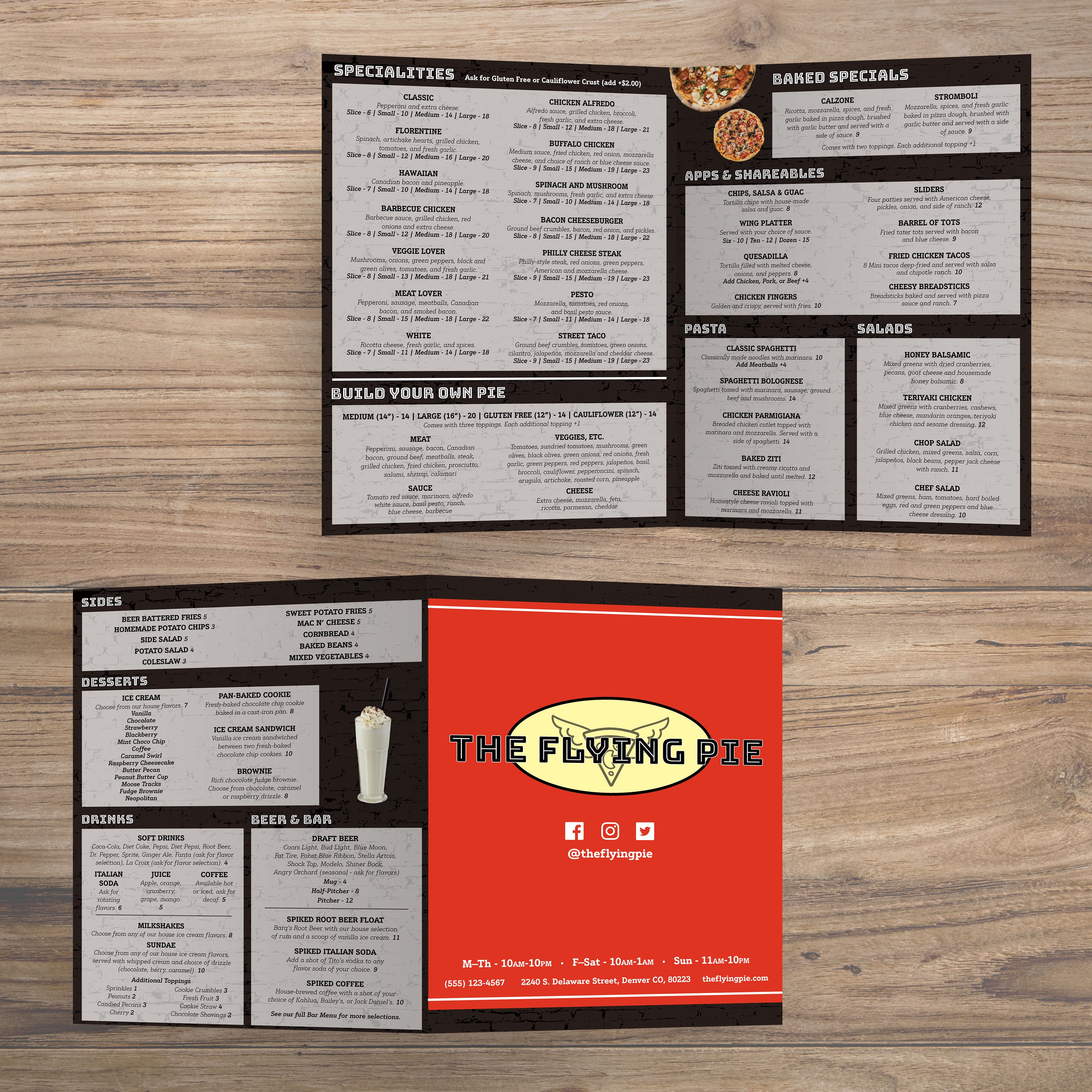 The Flying Pie Template 11" x 17" Bifold - TerraSlate Inc.