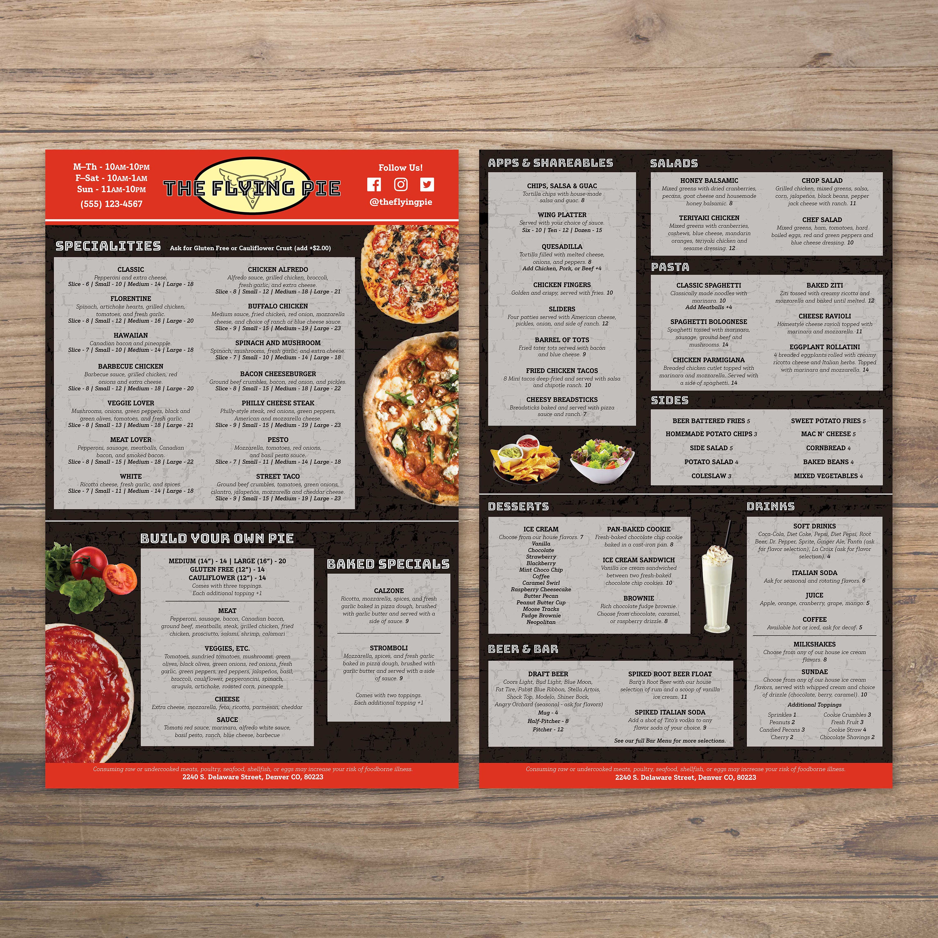 The Flying Pie Template 11" x 17" - TerraSlate Inc.