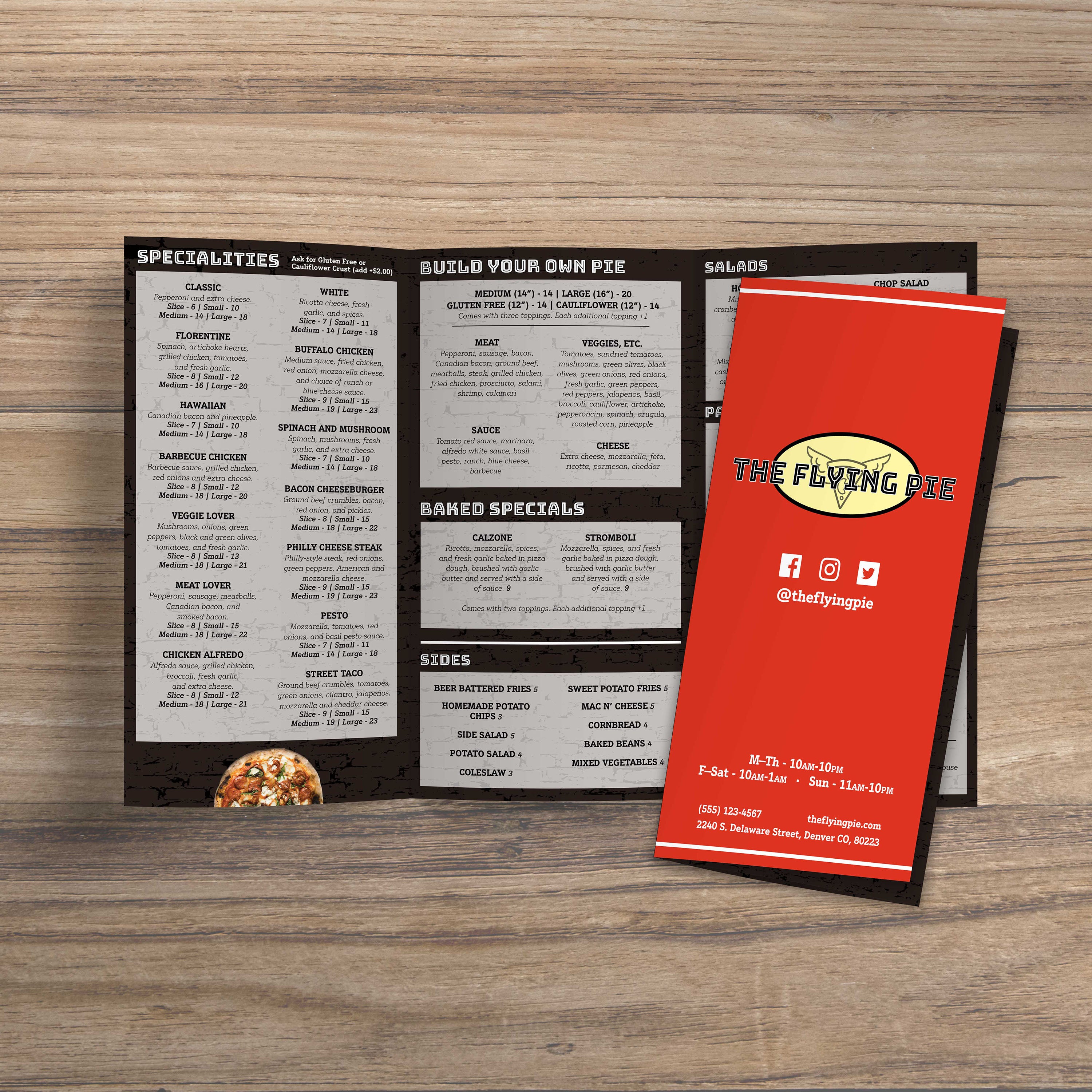 The Flying Pie Template 11" x 17" Trifold - TerraSlate Inc.