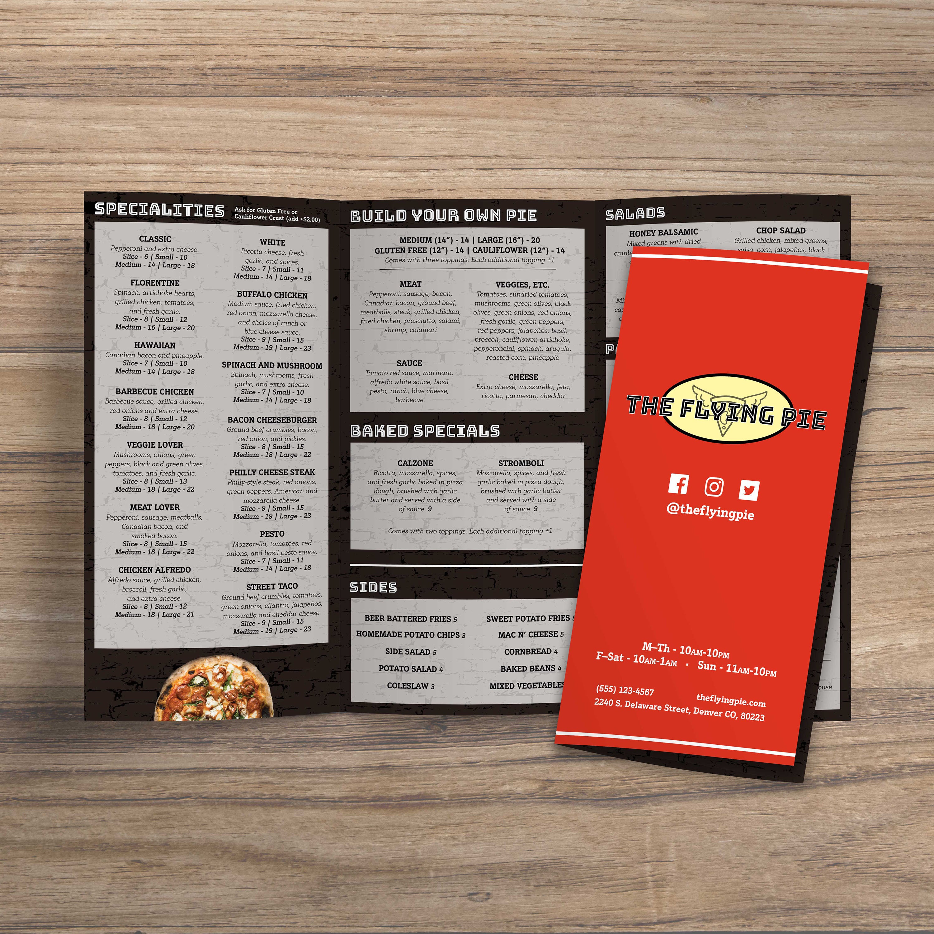 The Flying Pie Template 12" x 18" Trifold - TerraSlate Inc.