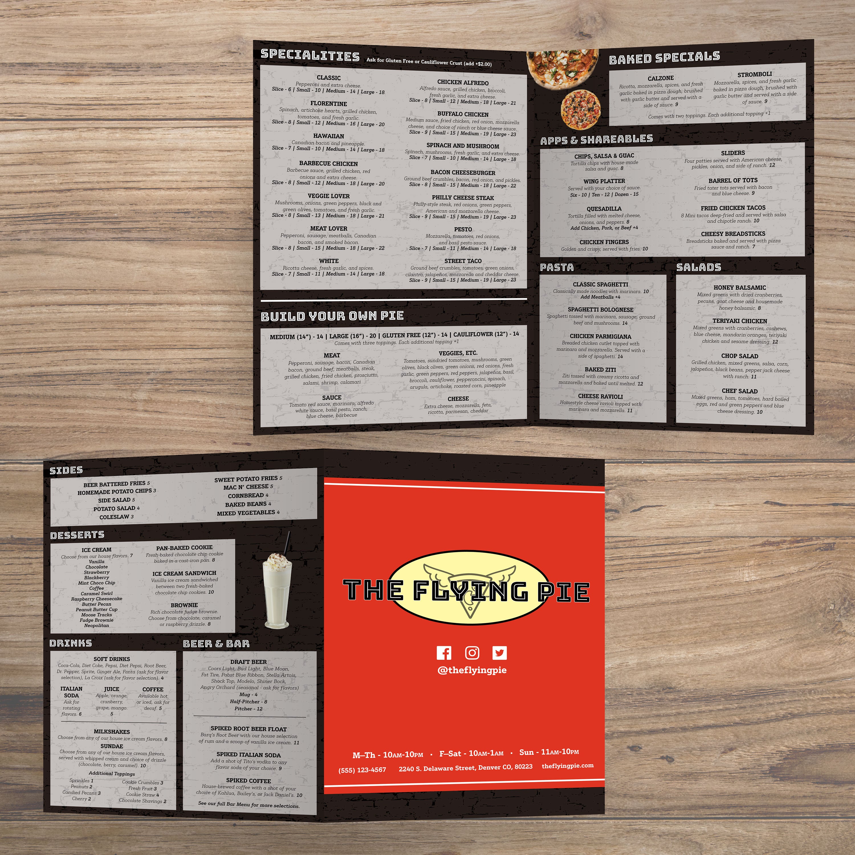 The Flying Pie Template 13" x 19" Bifold - TerraSlate Inc.