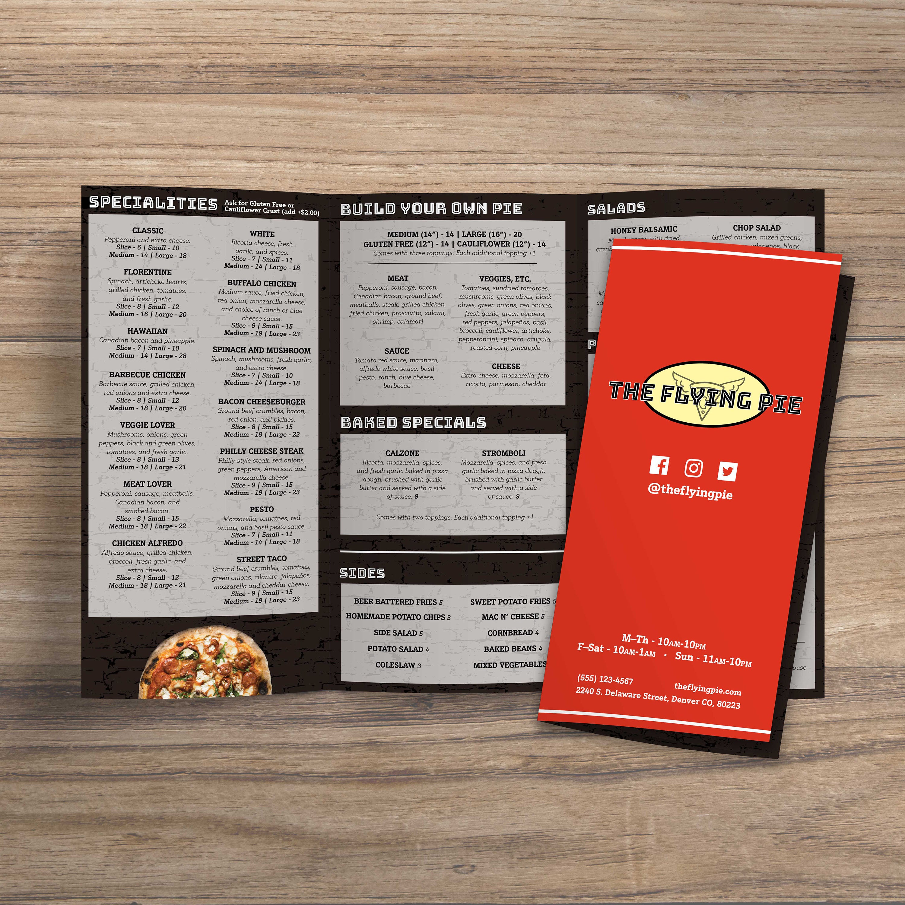 The Flying Pie Template 13" x 19" Trifold - TerraSlate Inc.