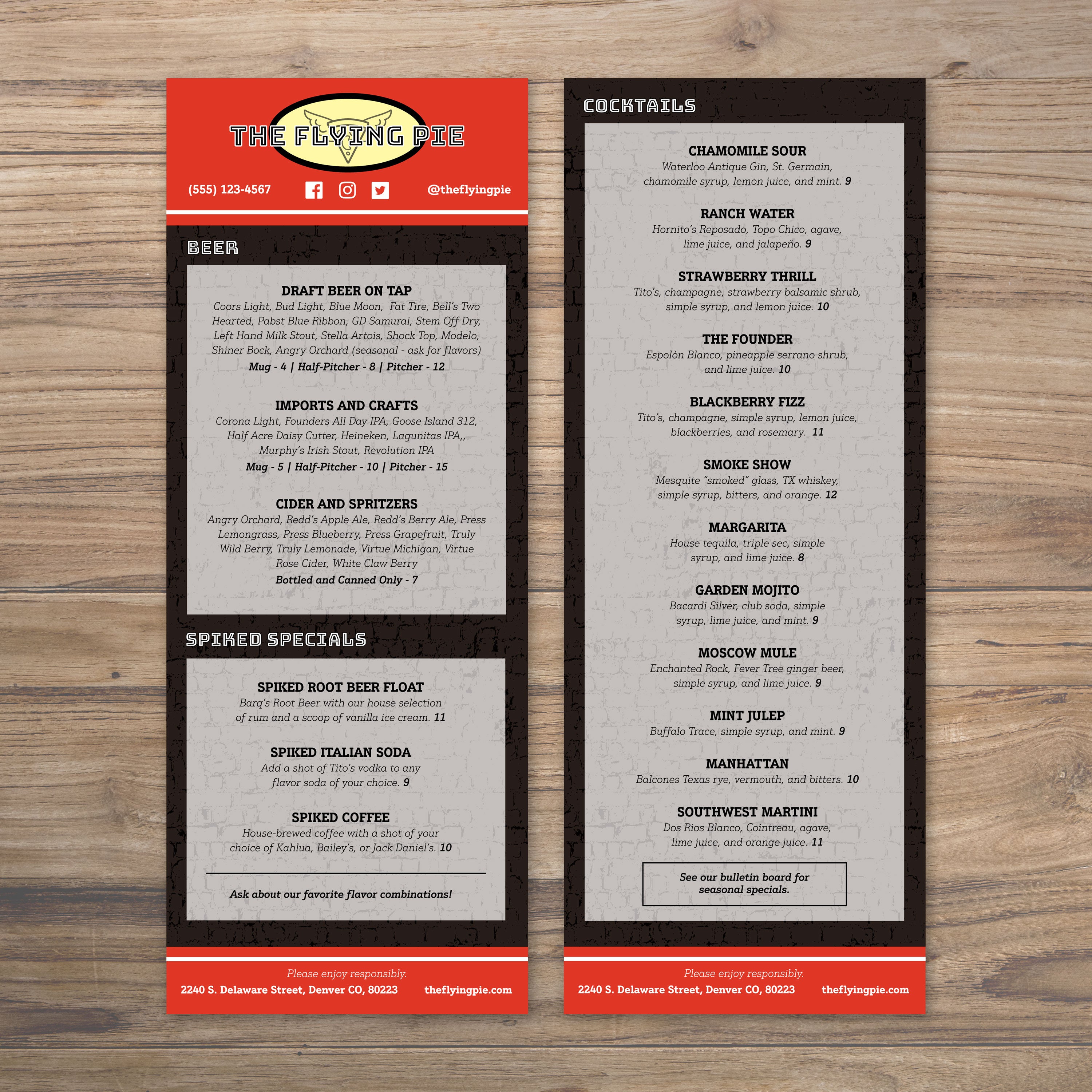 The Flying Pie Template 4.25" x 11" - TerraSlate Inc.