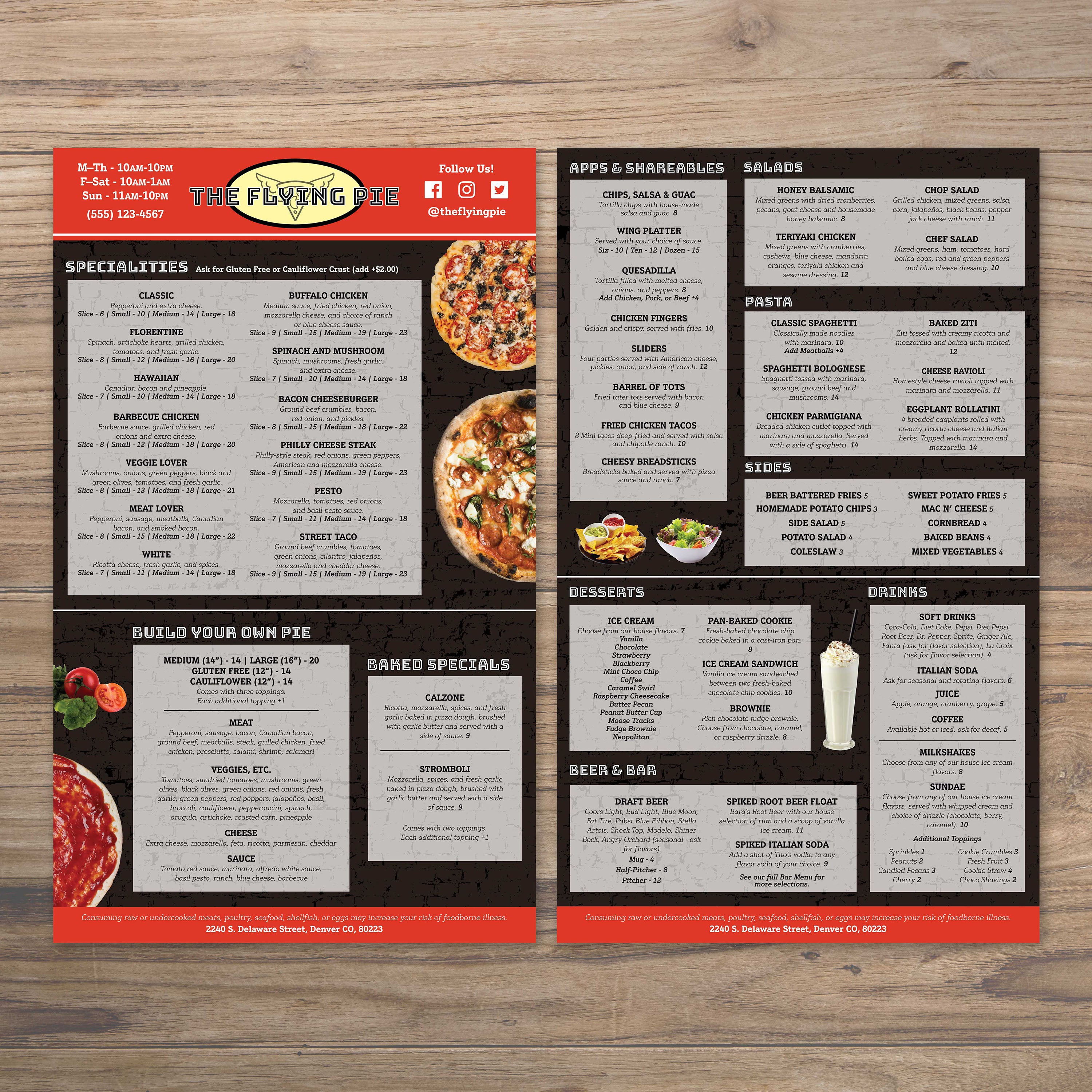 The Flying Pie Template 8.5" x 14" - TerraSlate Inc.